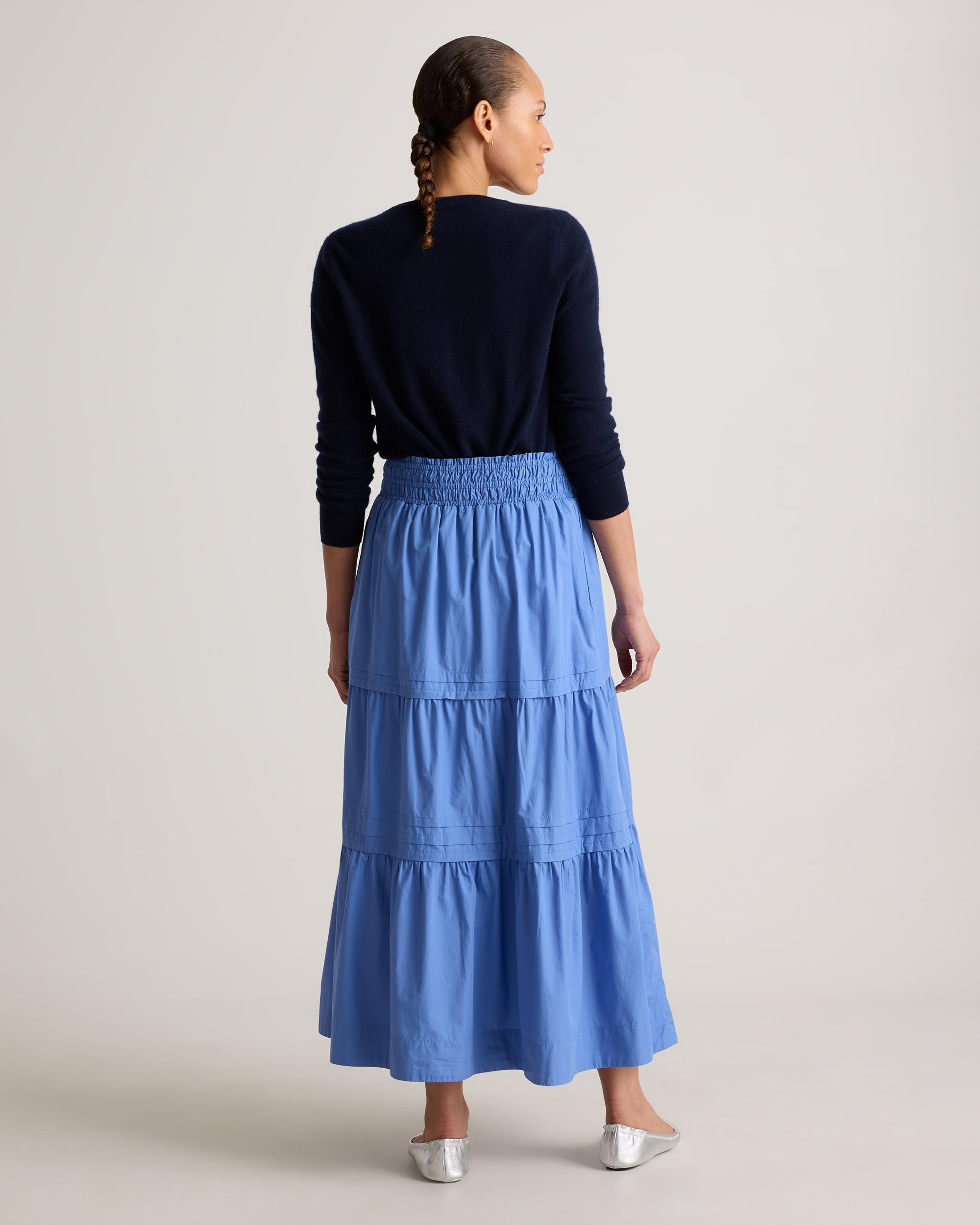 Quince | Women's Poplin Tiered Maxi Skirt Size XL, Organic Cotton Product Image
