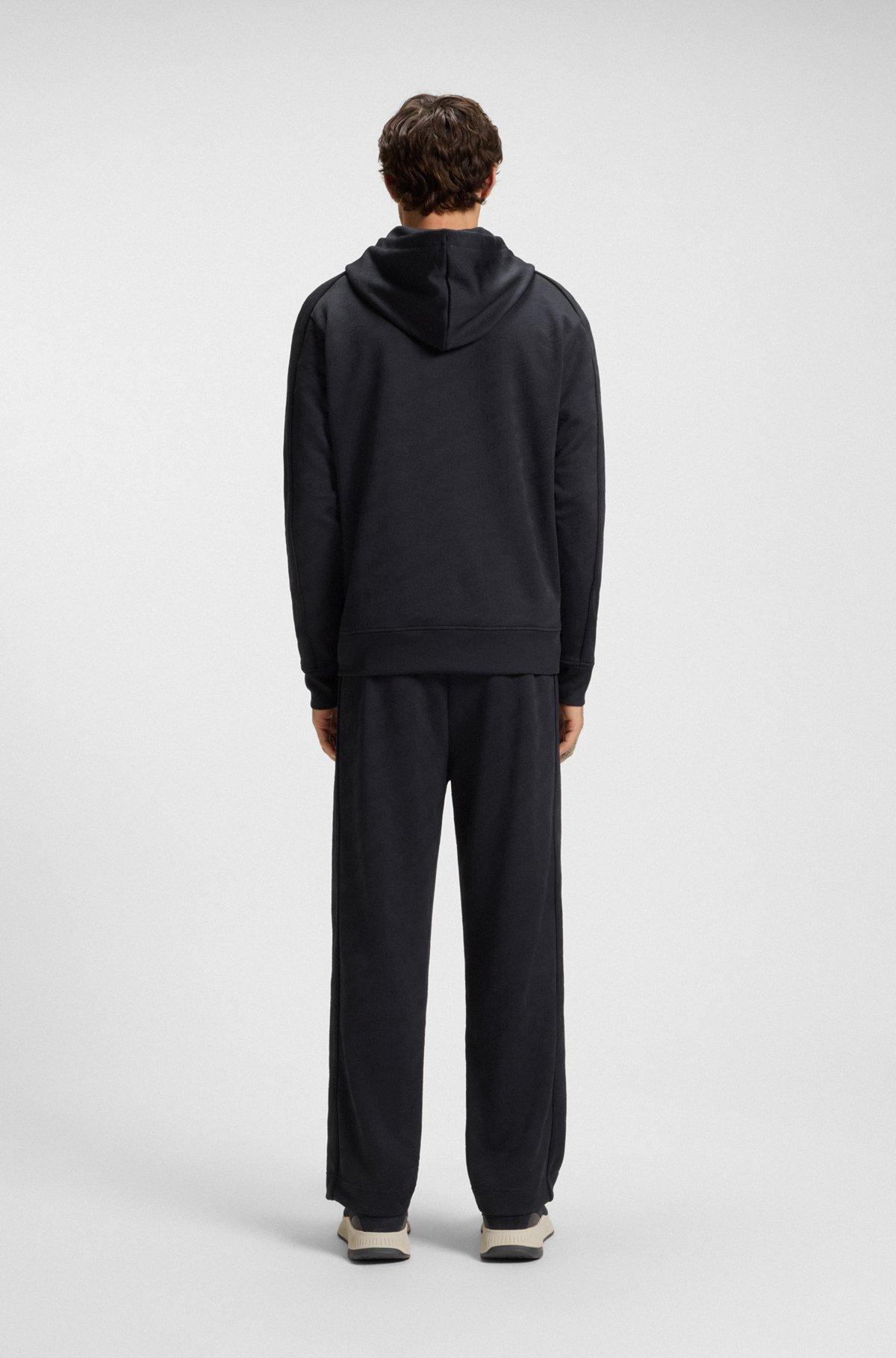 Regular-fit hoodie with quilted jacquard Product Image