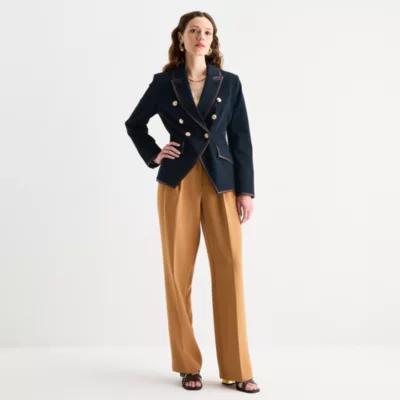 Worthington Womens Double Breasted Regular Fit Blazer Product Image