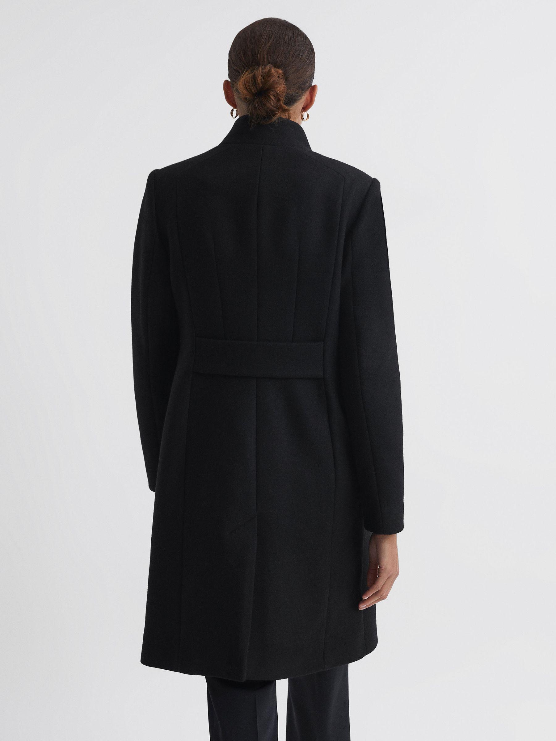 Petite Wool Blend Mid-Length Coat in Black Product Image