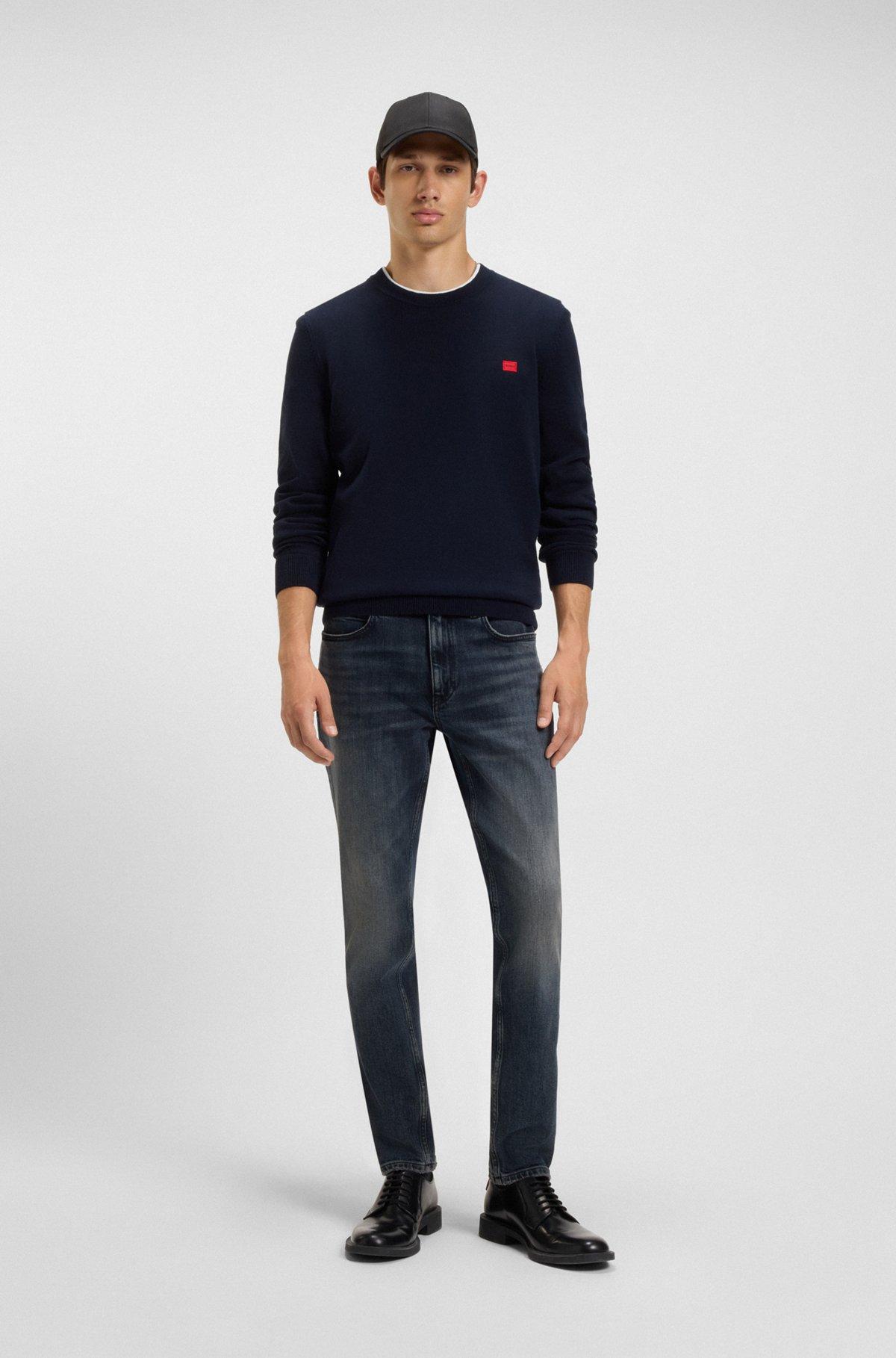 Extra-slim-fit jeans in mid-blue stretch denim Product Image