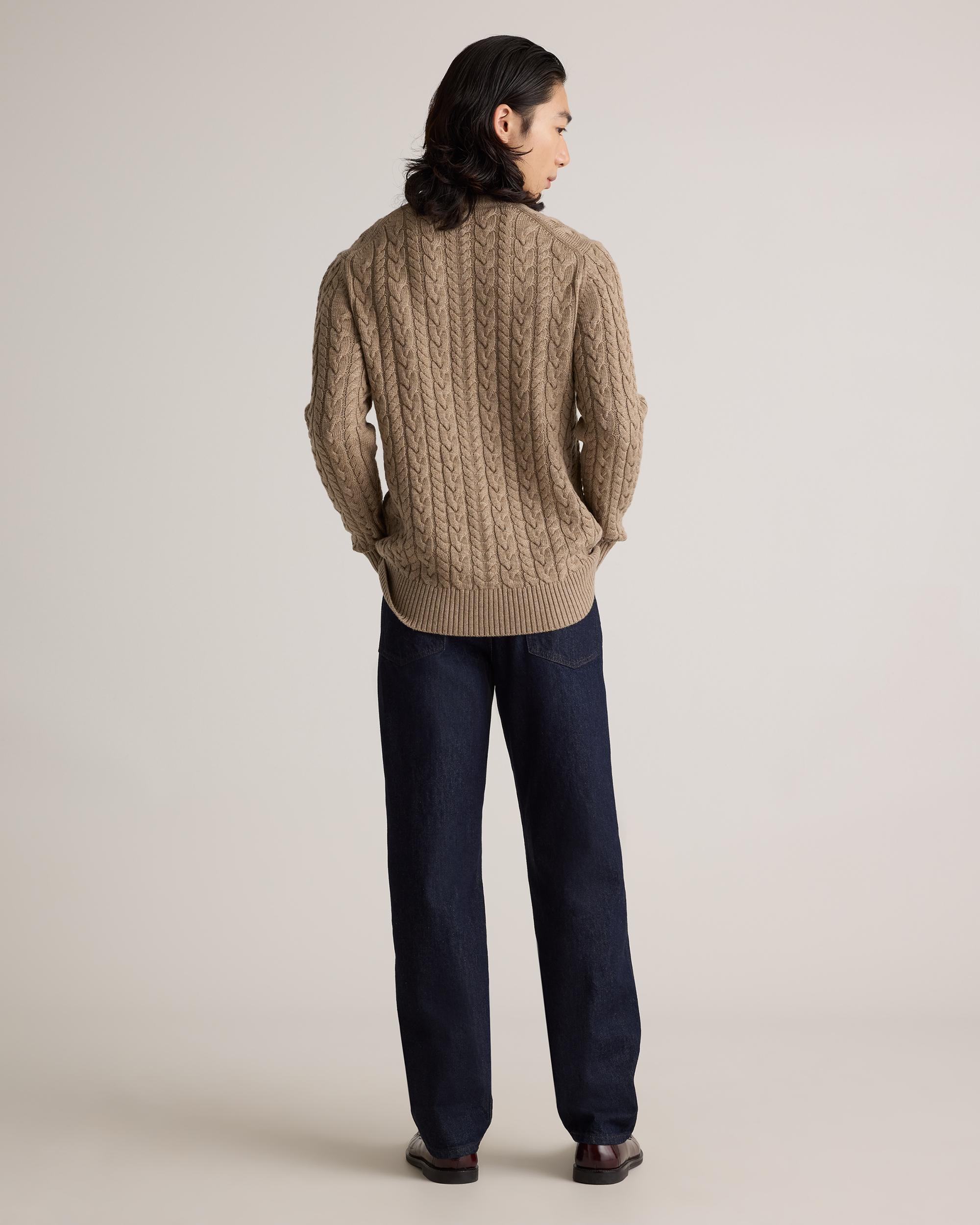 Quince | Men's Australian Merino Wool Cable Crewneck Sweater Product Image
