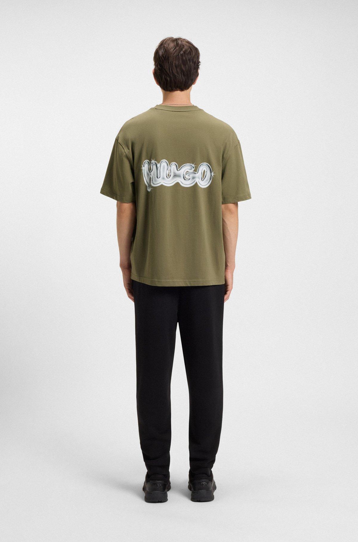 All-gender cotton-jersey T-shirt with logo prints Product Image