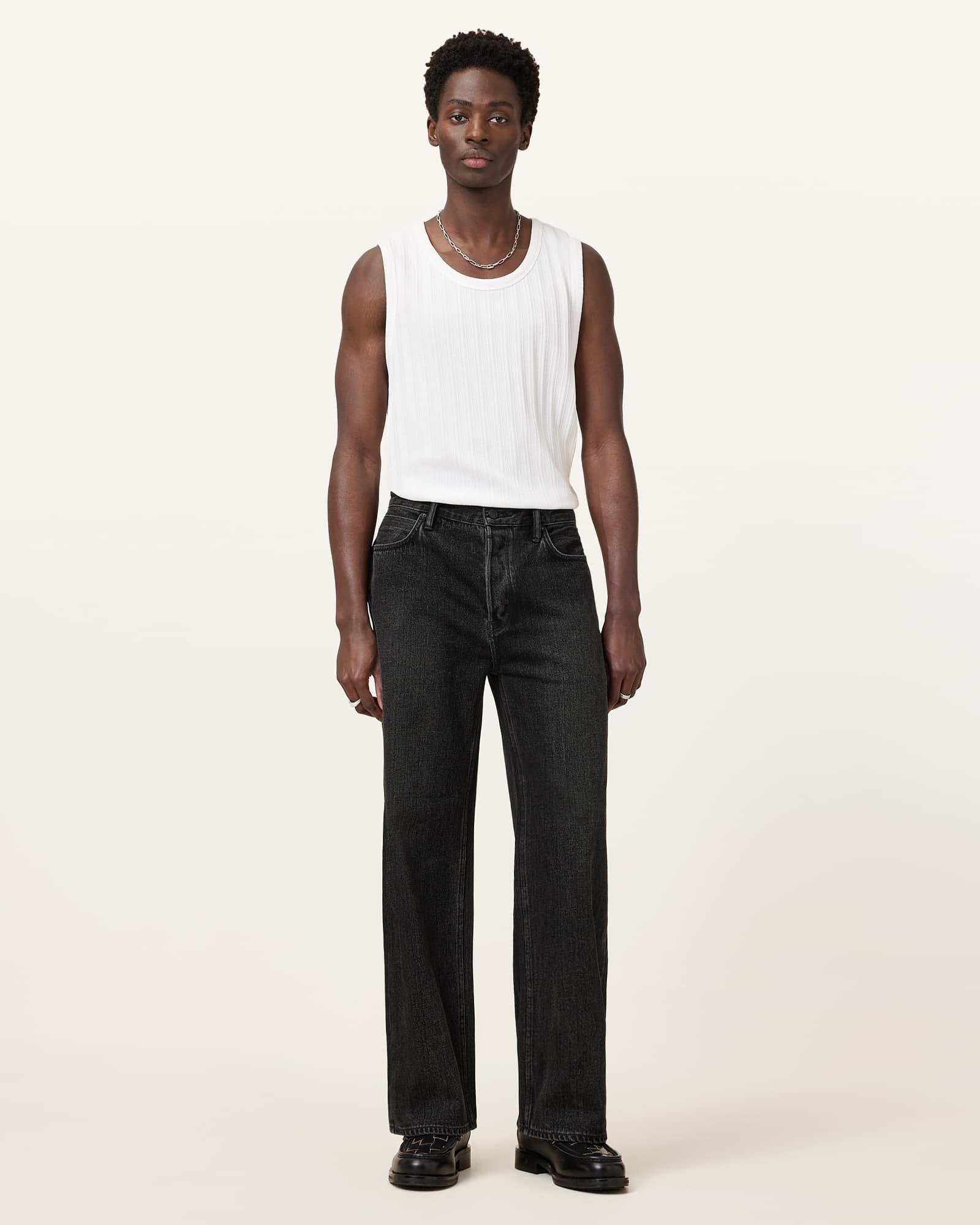 Lenny Loose Fit Wide Leg Denim Jeans Washed Black | ALLSAINTS US Product Image
