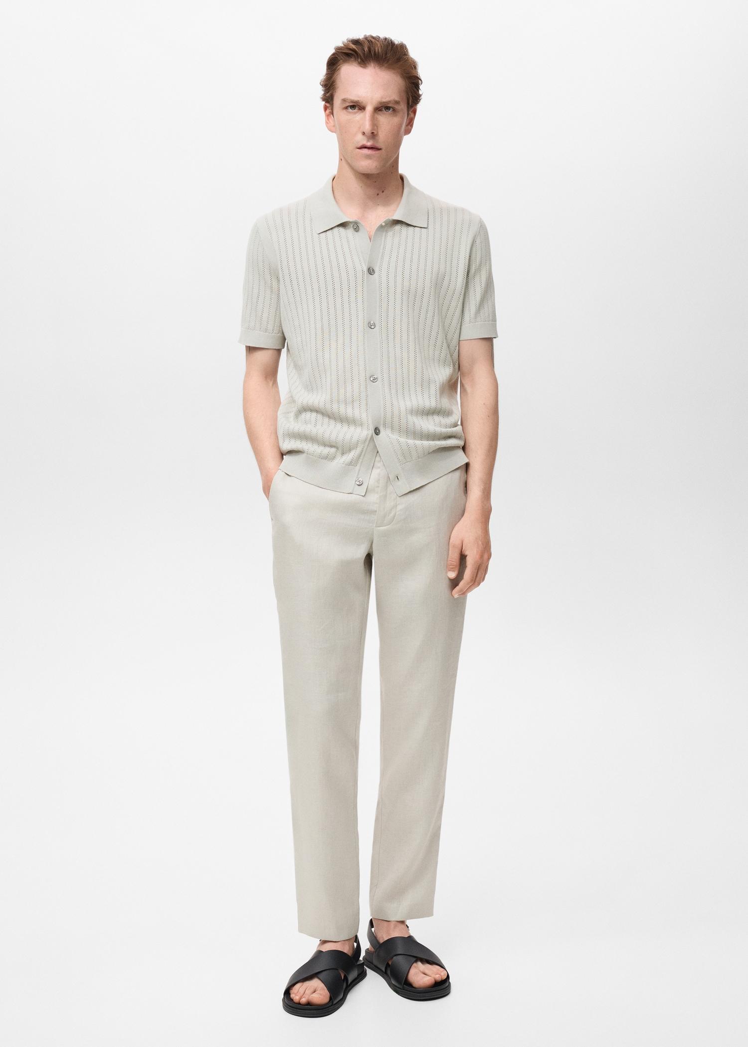 Slim-fit 100% linen pants - Men | MANGO USA Product Image