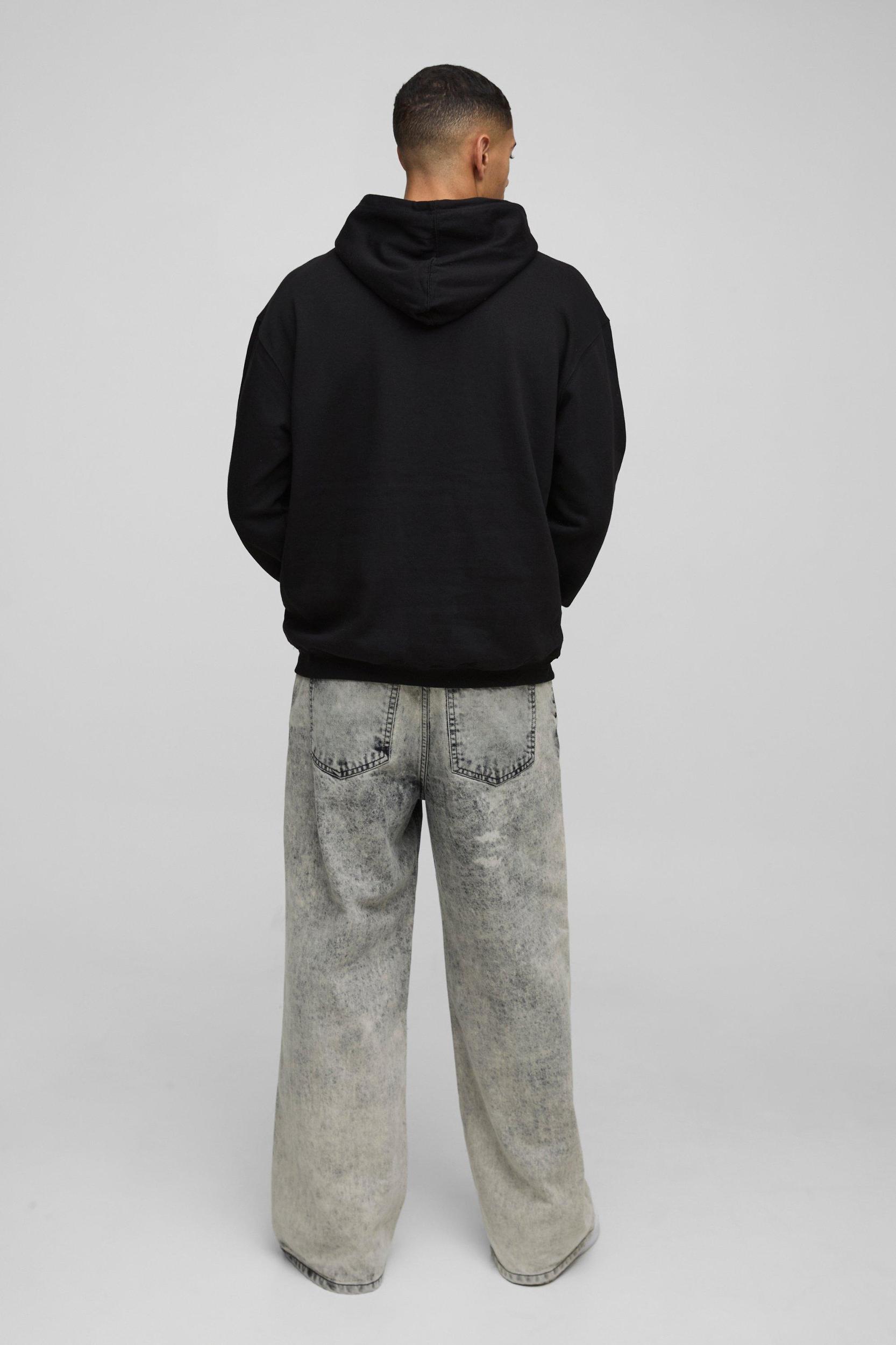 Oversized Death Row License Print Hoodie | boohooMAN USA Product Image