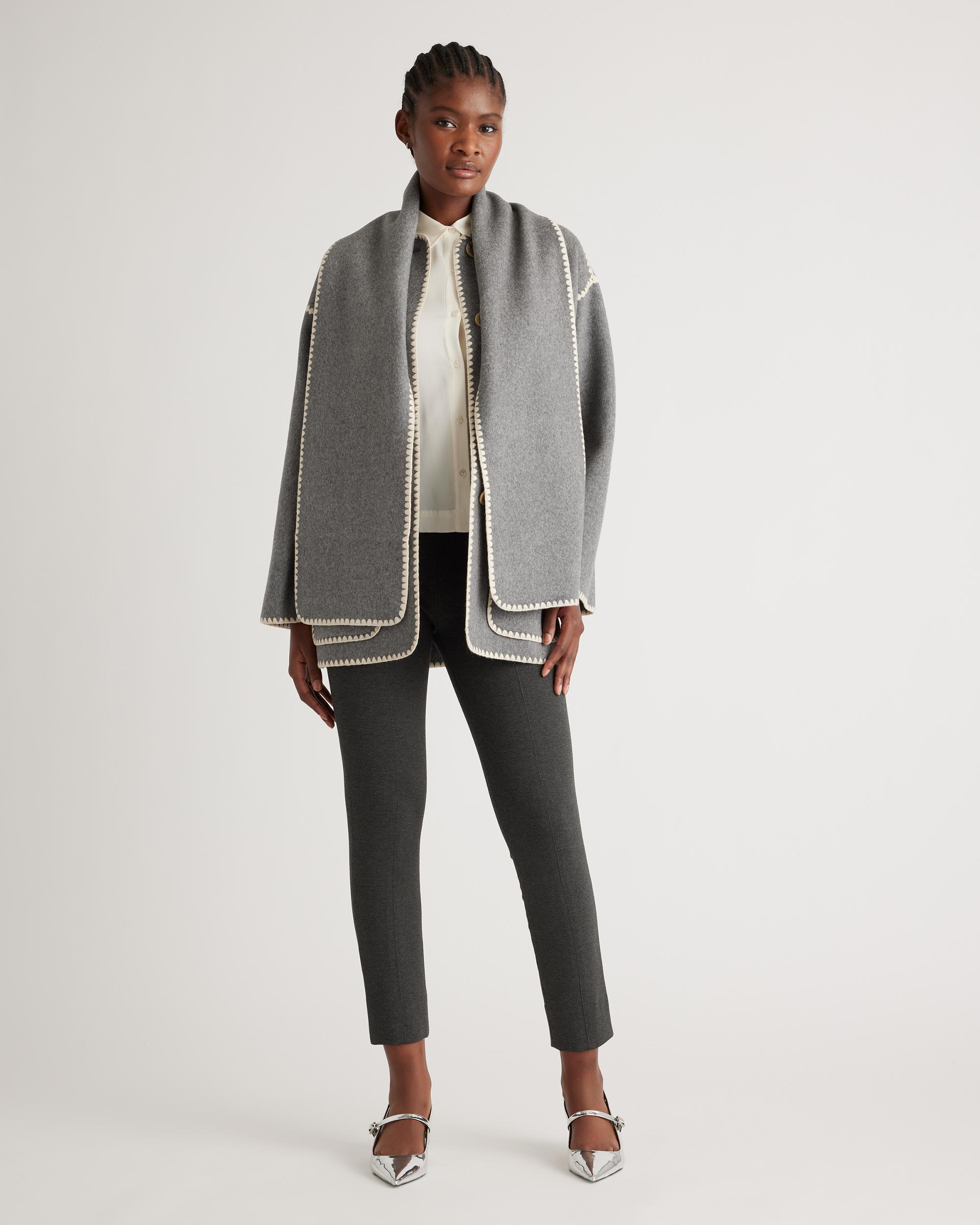 Quince | Women's Double-Faced Merino Wool Scarf Coat Product Image