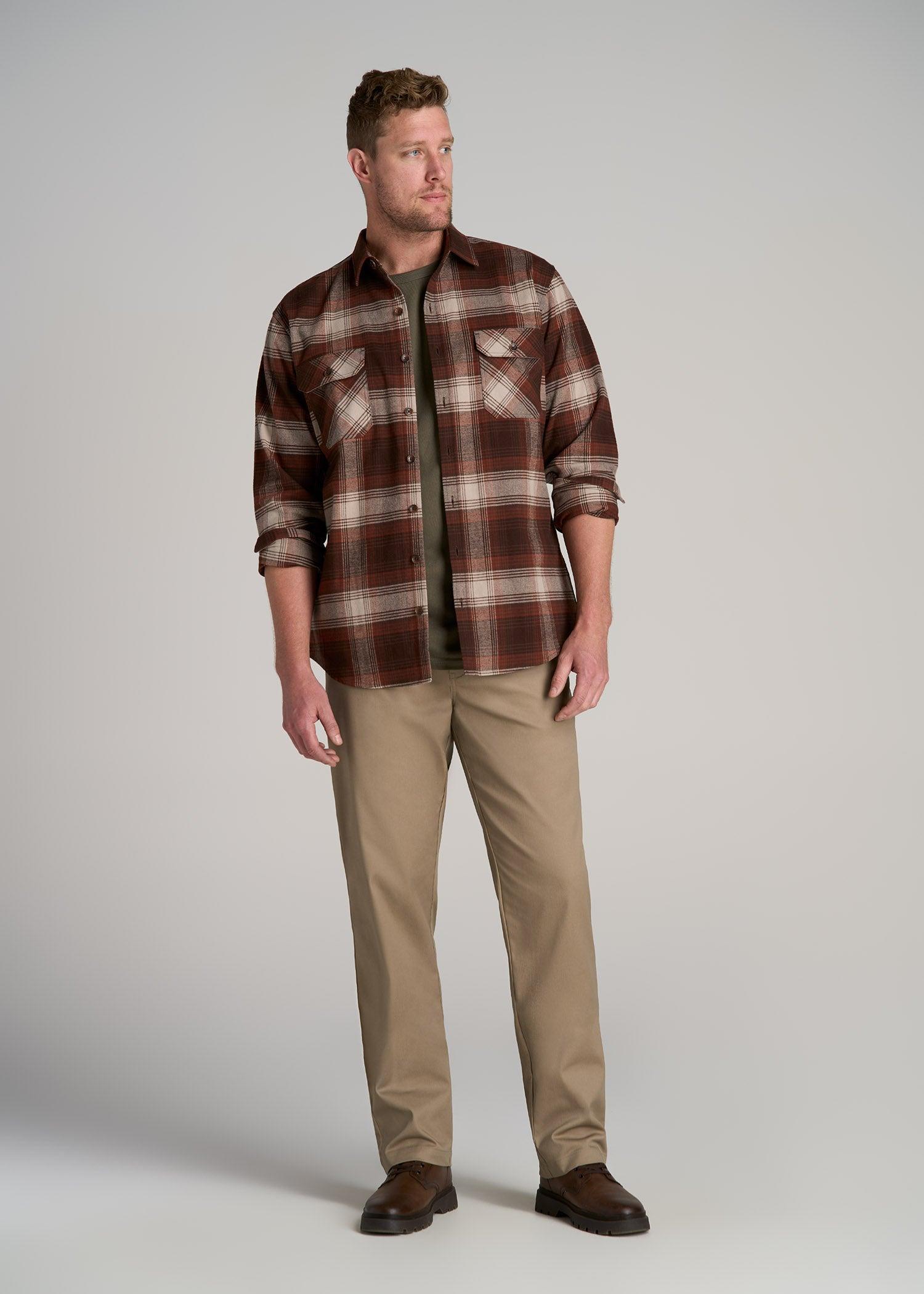 LJ&S Stretch Twill STRAIGHT-LEG Work Pants for Tall Men in Dusty Khaki Male Product Image