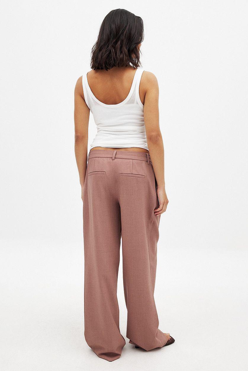 Wide Mid Waist Suit Pants Product Image