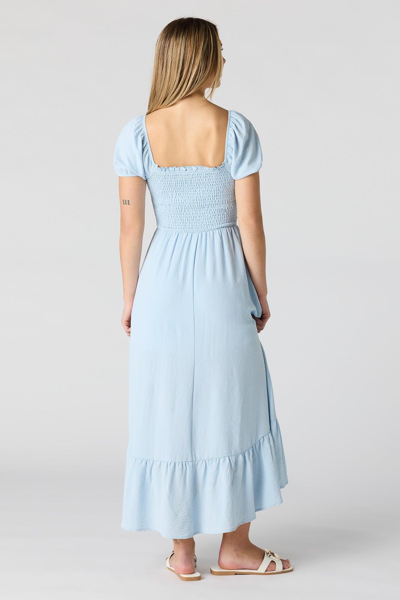 Floral Print Smocked High-Low Dress Female Product Image