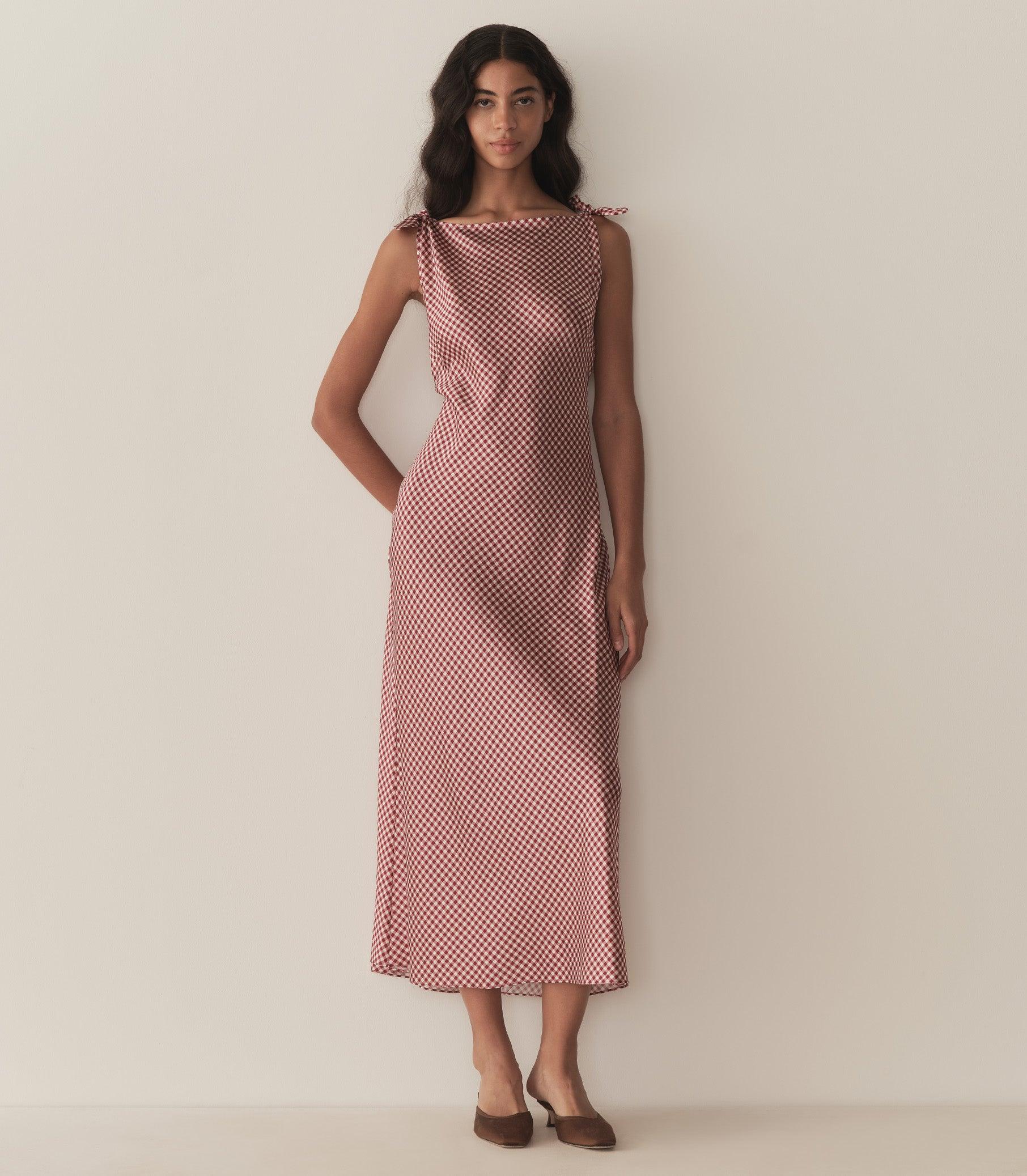 MARISELLE DRESS -- MULBERRY VALENCIA GINGHAM Product Image