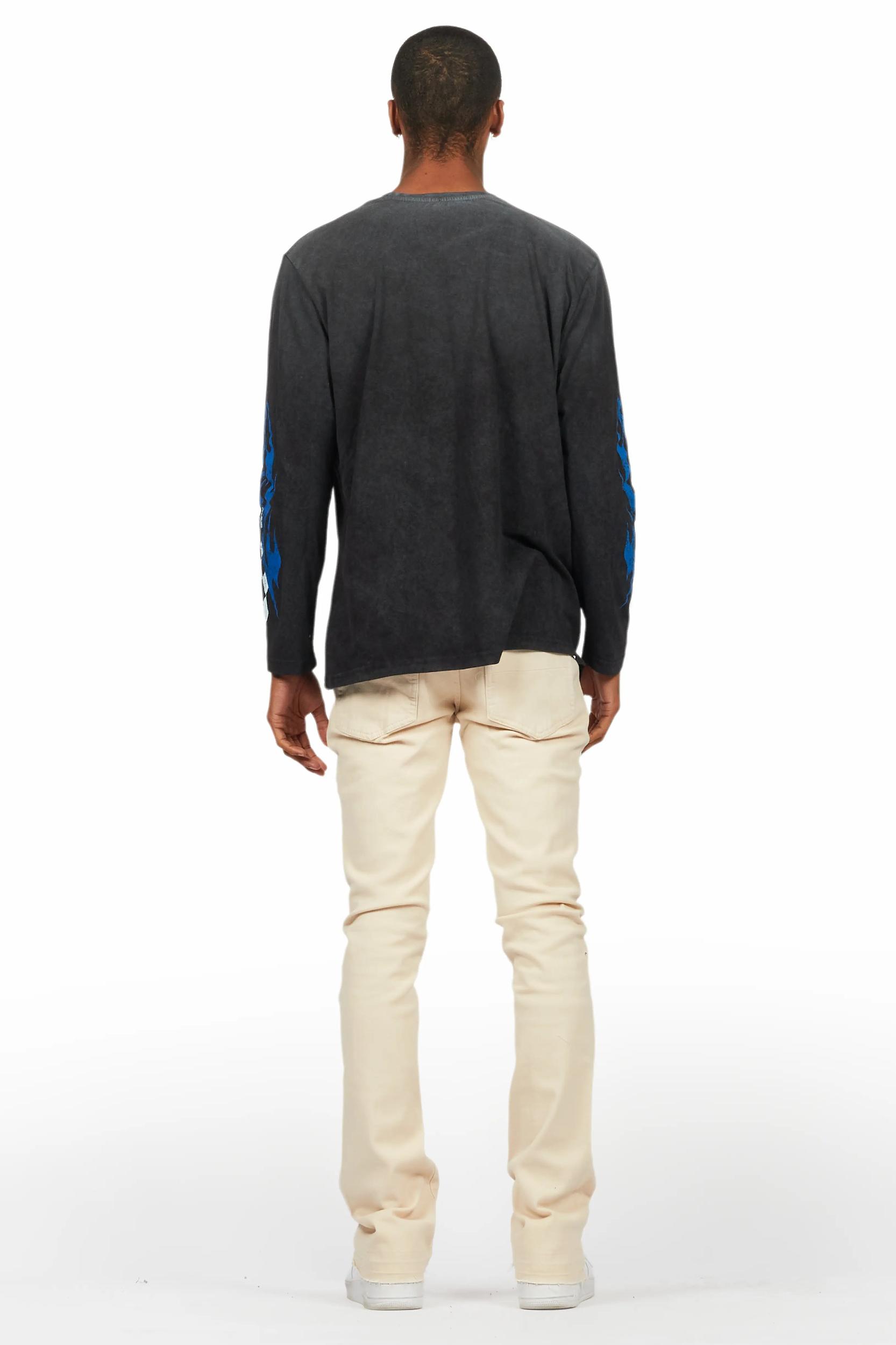 Dag Beige Stacked Flare Jean Male Product Image