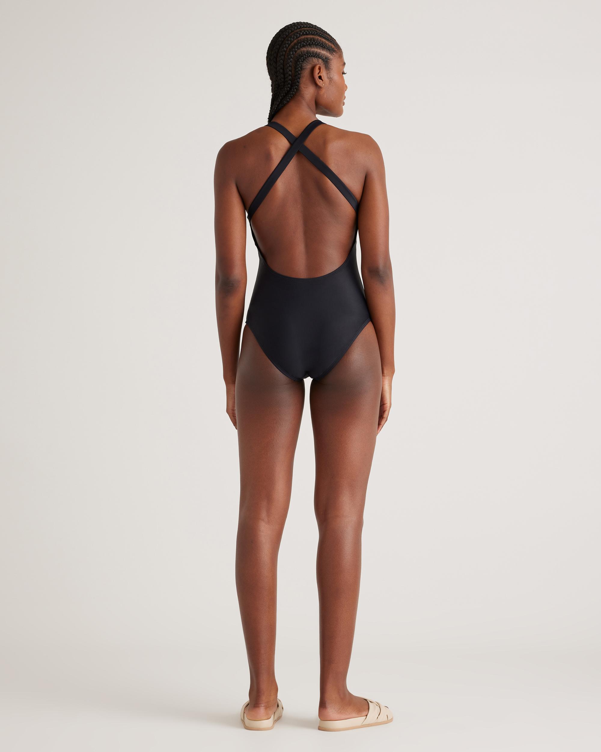 Quince | Women's Italian Cross-Back One-Piece Swimsuit Size XS, 78% Recycled Polyamide, 22% Spandex Product Image