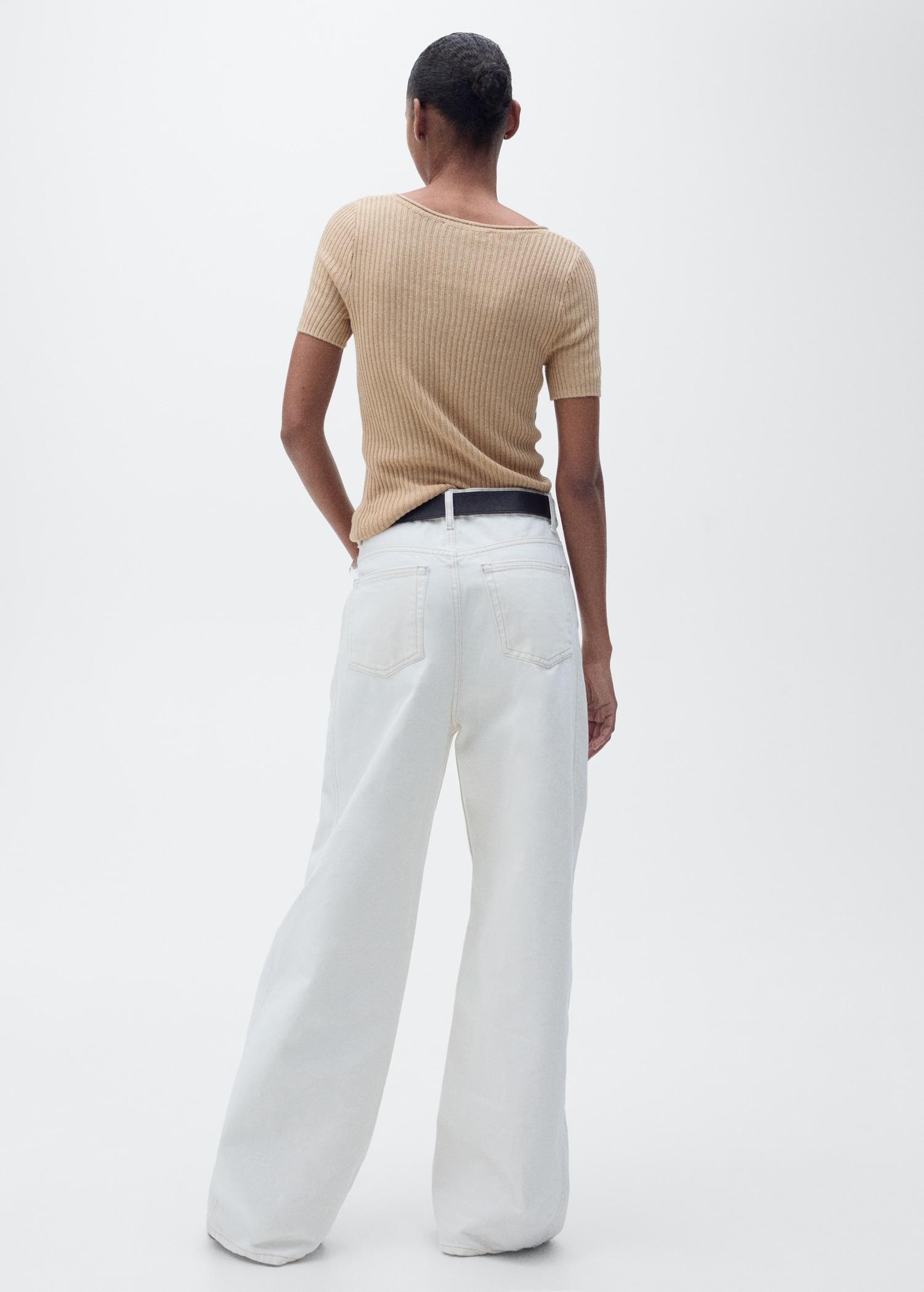 Linen-blend knitted sweater - Women | MANGO USA Product Image