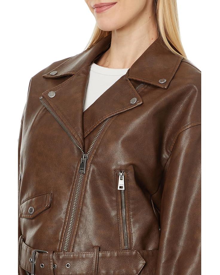 Faux Leather Moto Jacket Product Image