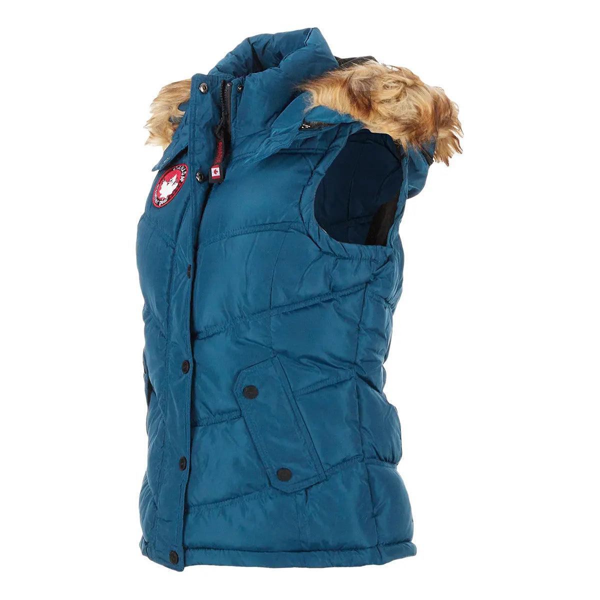 Canada Weather Gear Women's Puffer Vest with Faux Fur Trim Hood Product Image
