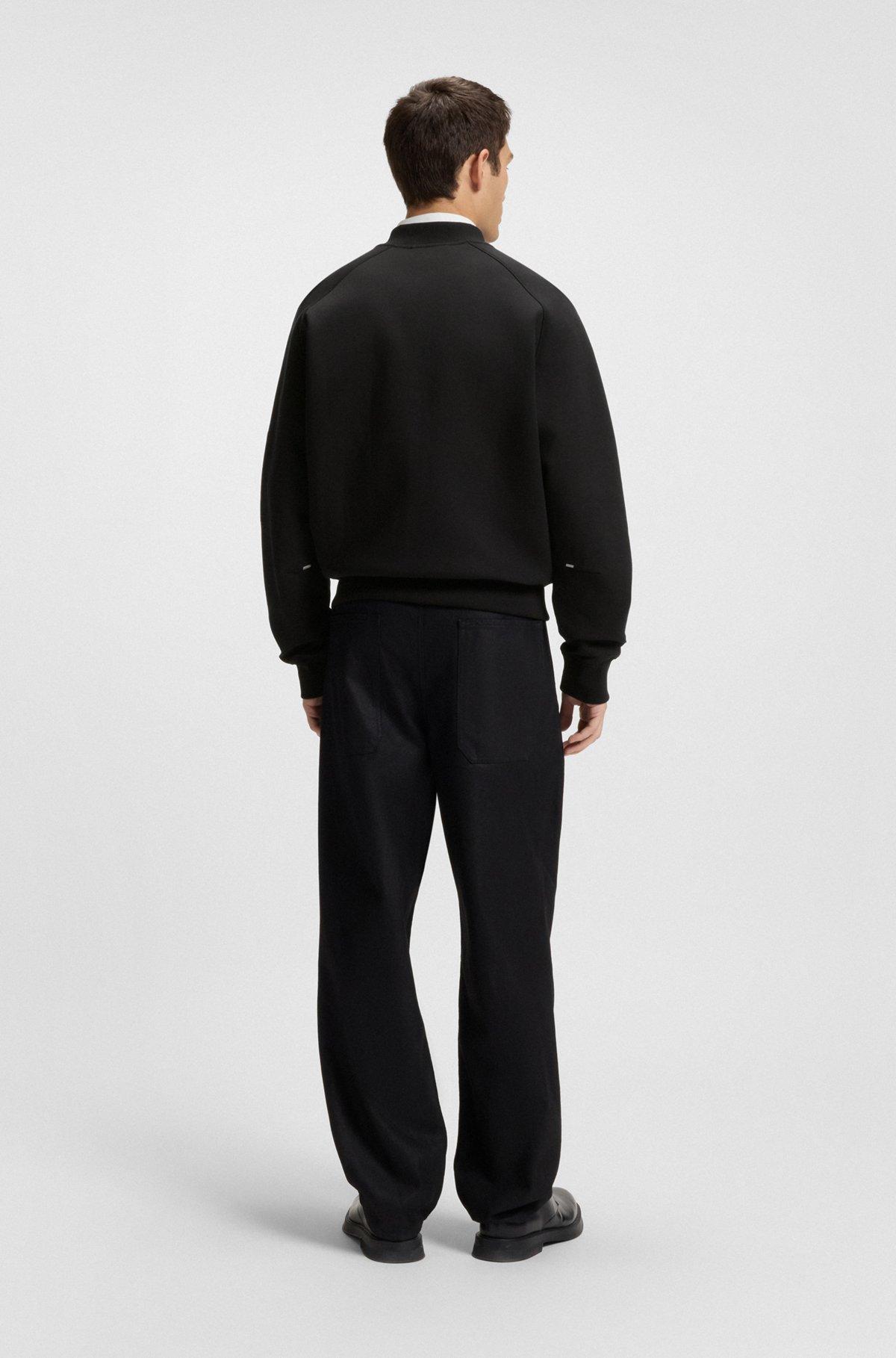 HUGO - Oversize-fit bomber jacket in jersey - Black Product Image