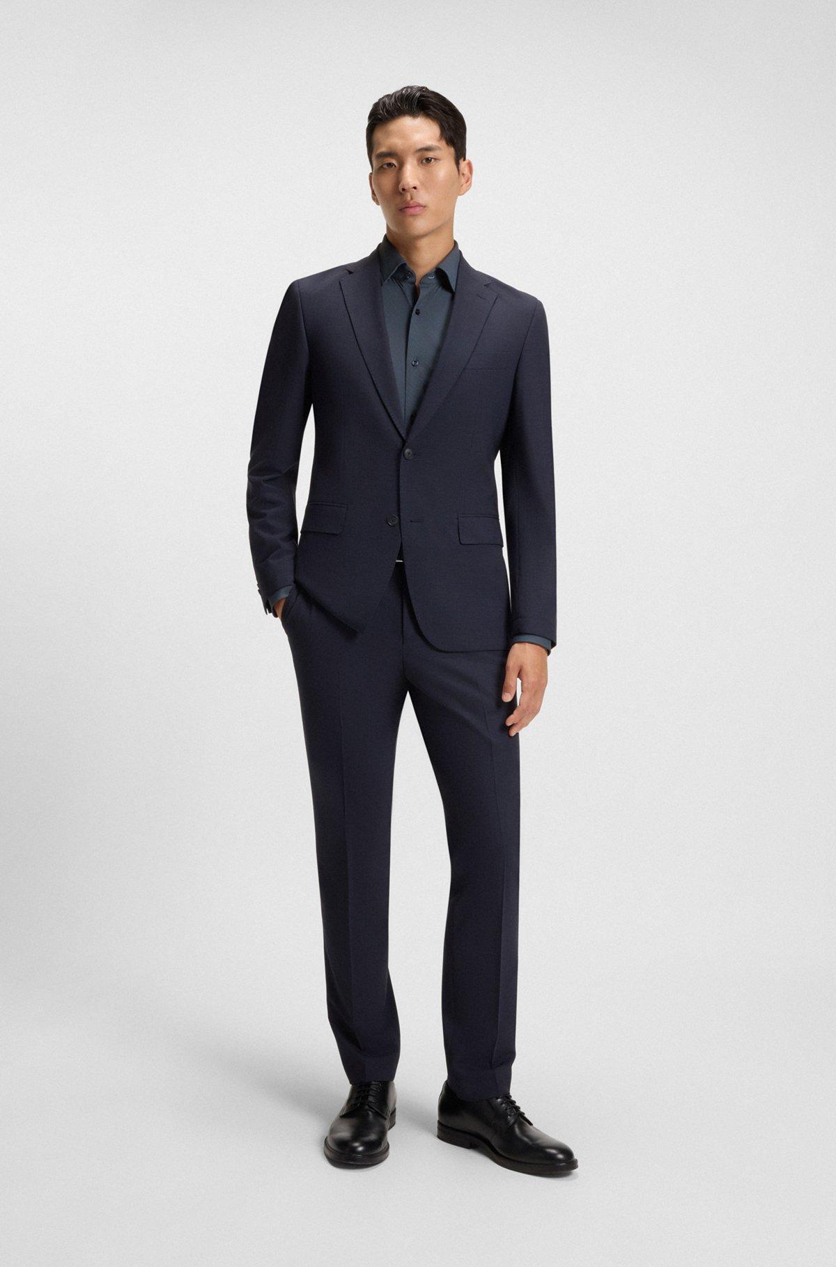 Printed slim-fit shirt in performance-stretch fabric Product Image