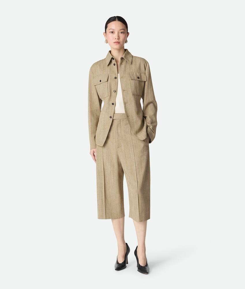 Women's Viscose Silk Shirt Jacket in Algae Product Image