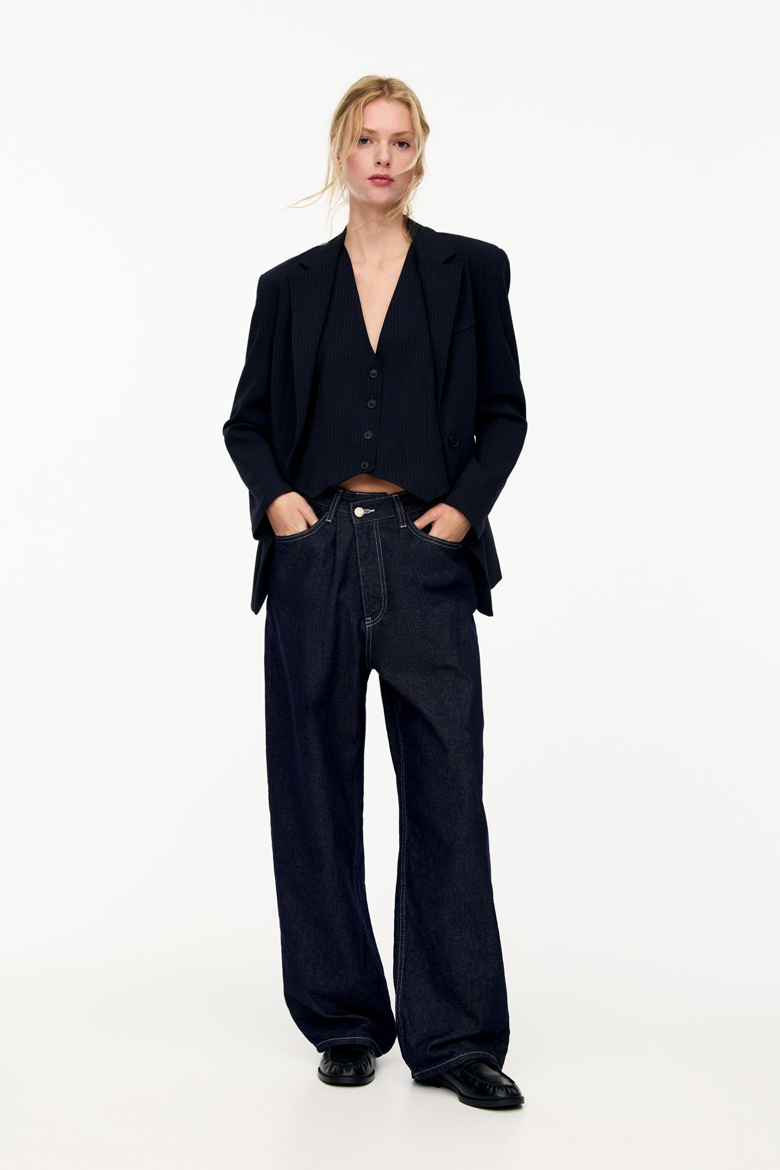 Super baggy jeans with crossover waistband Product Image