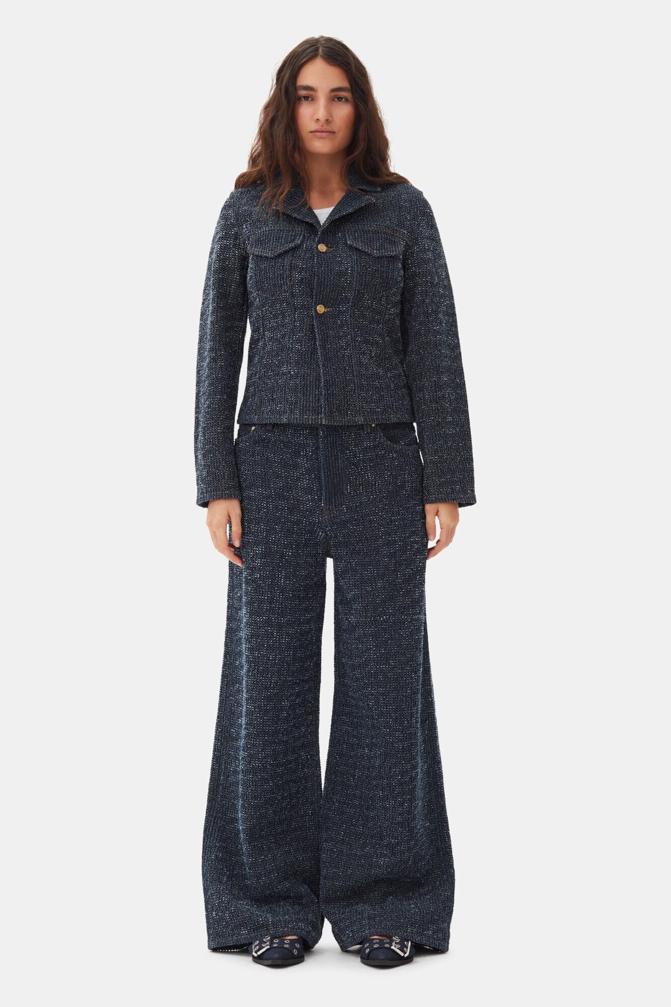 Dark Blue Textured Jacket Product Image
