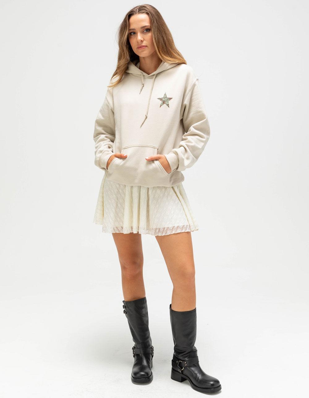RIOT SOCIETY Camo Star Womens Hoodie - TAN Product Image