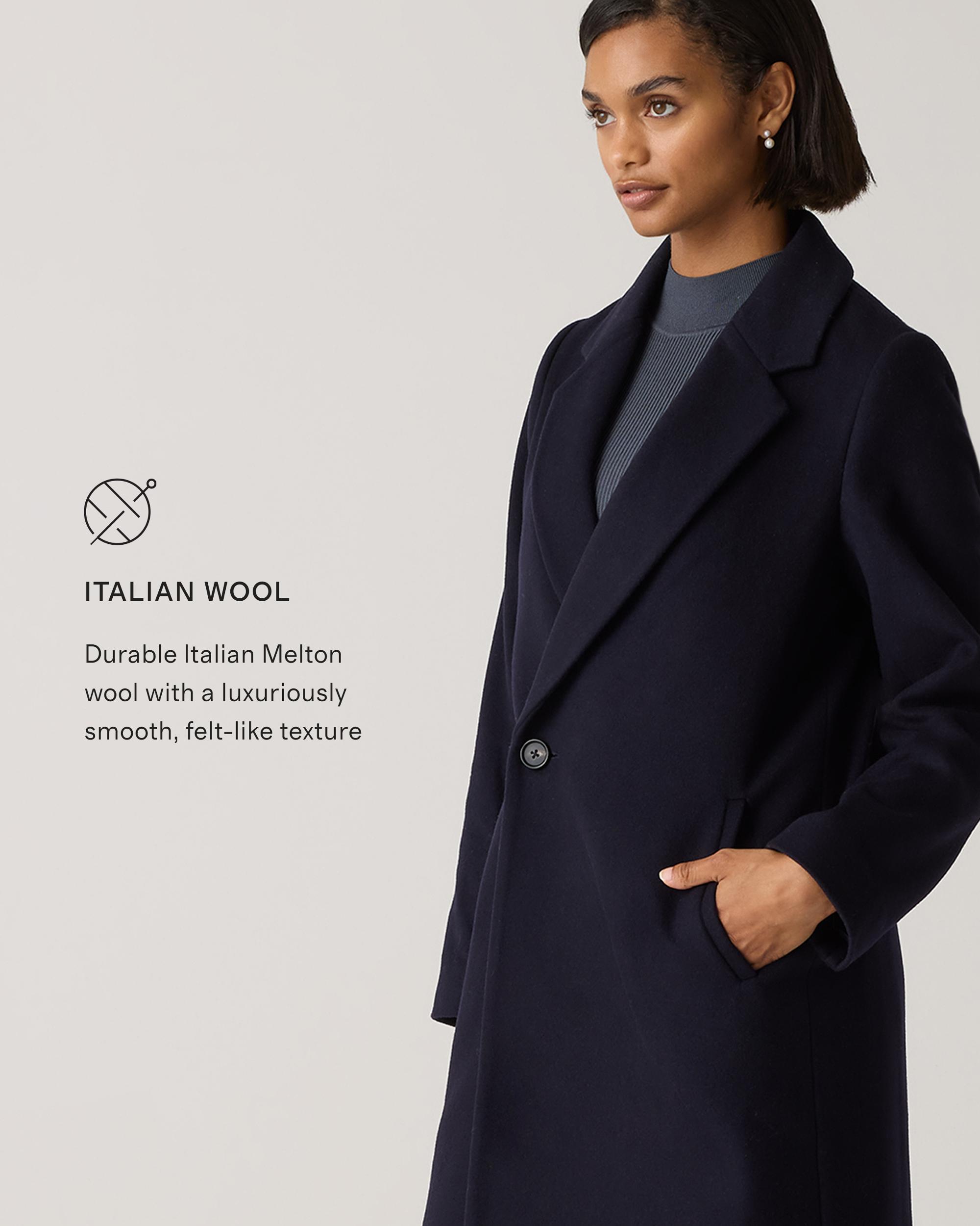 Quince | Women's Italian Wool Classic Single-Breasted Coat Size XS, Wool/Nylon Product Image