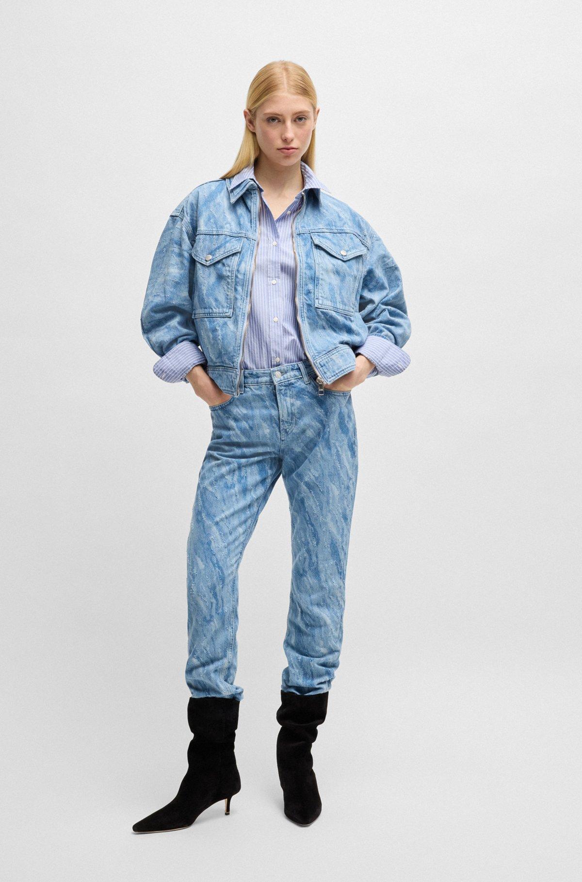 Relaxed-fit blouse in striped poplin Product Image