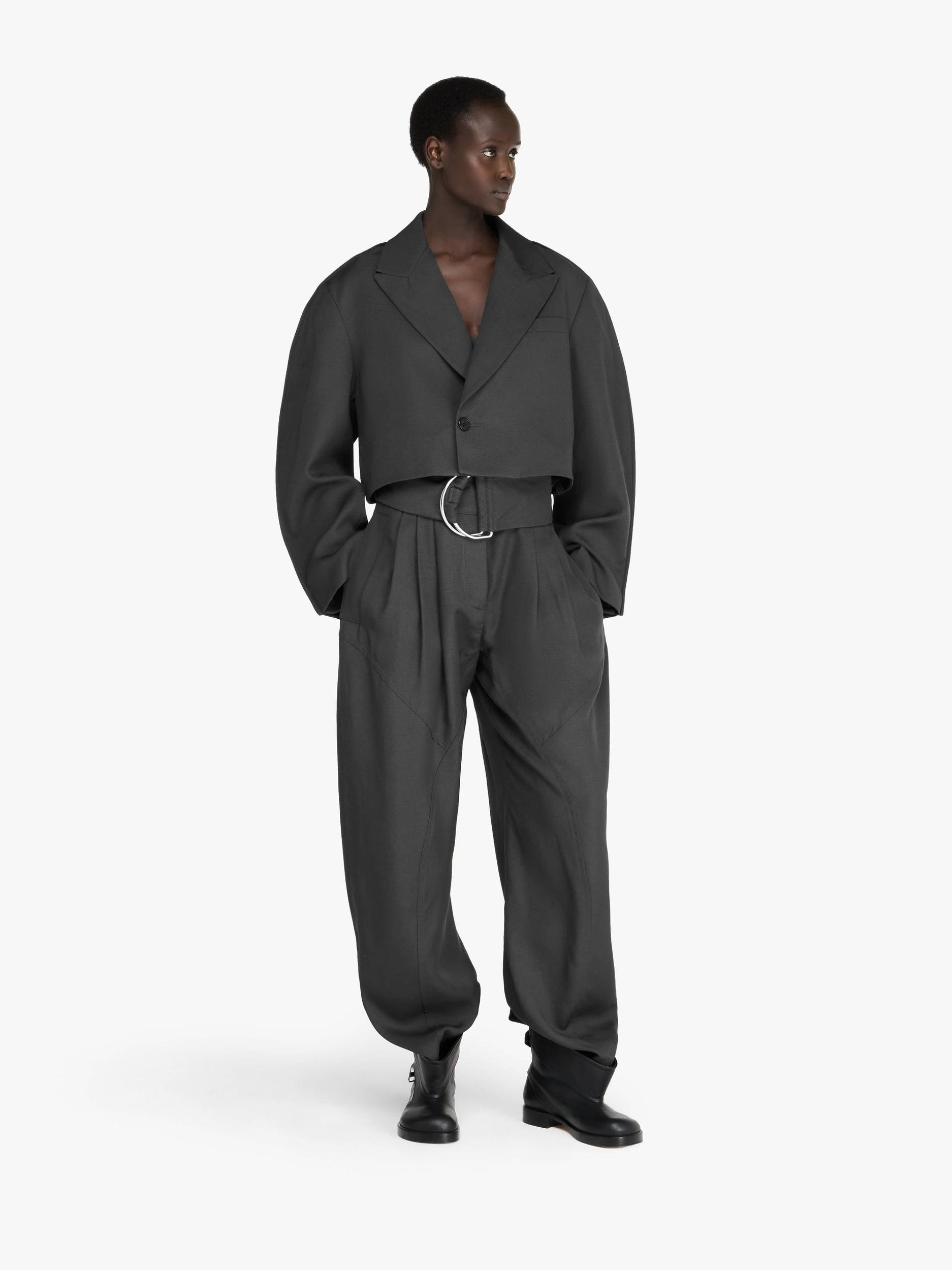 CROPPED ROUNDED TAILORED JACKET Product Image