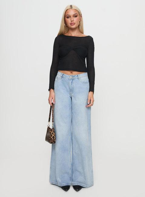 November Long Sleeve Top Black Product Image