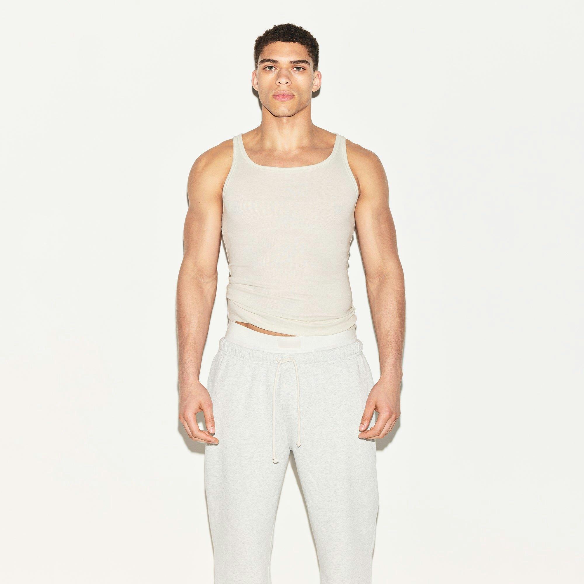 SKIMS COTTON MENS RIB TANK 3-PACK | ARMY MULTI Product Image