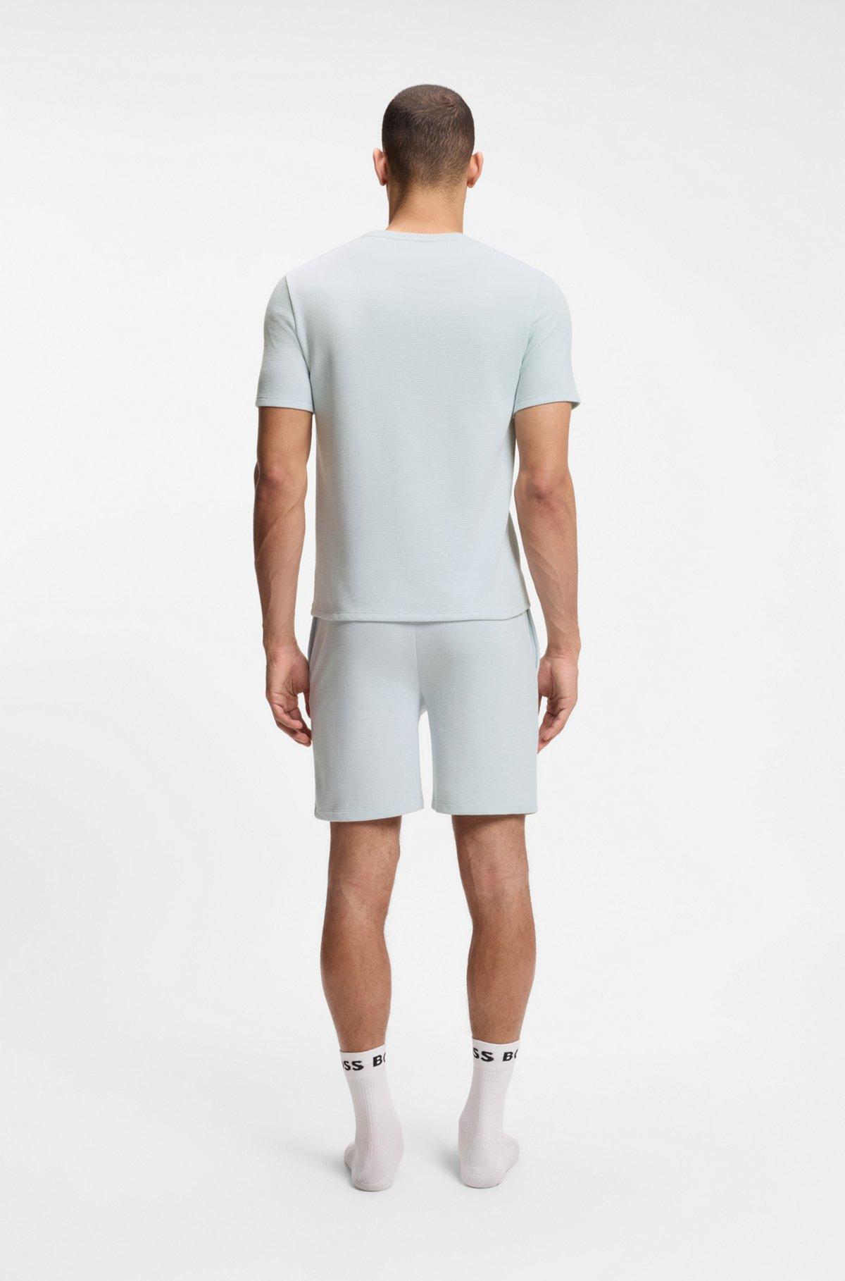 Cotton-blend pajama T-shirt with embroidered logo Product Image
