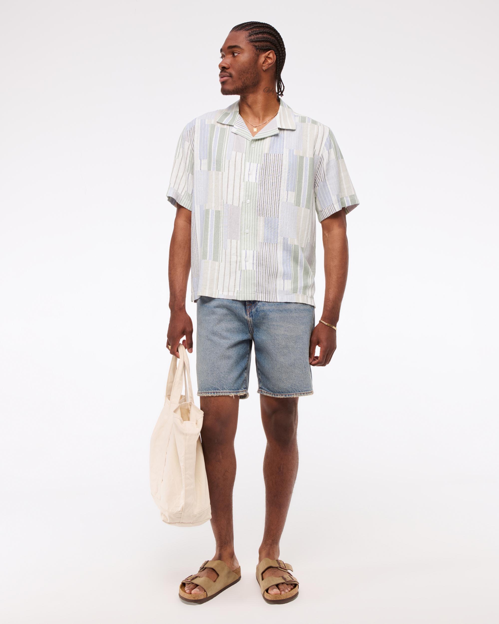 Camp Collar Summer Linen-Blend Shirt Product Image