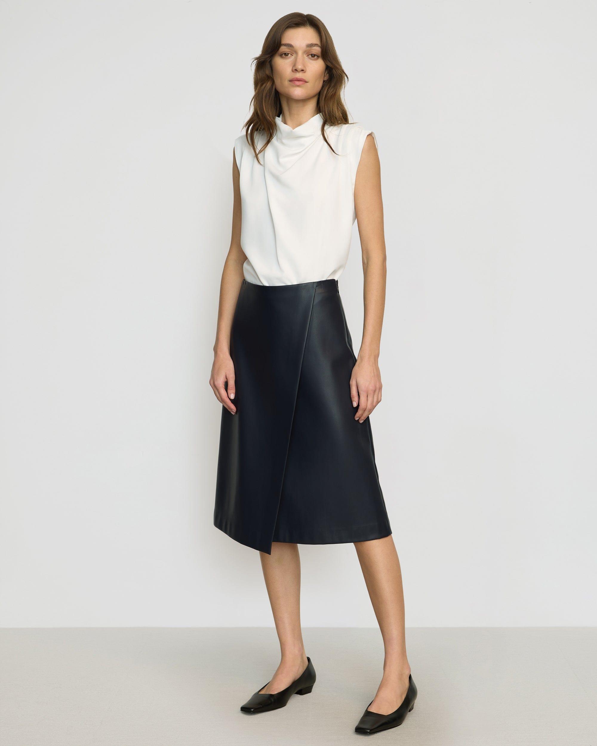 Alba Asymmetric Vegan Leather Skirt Product Image
