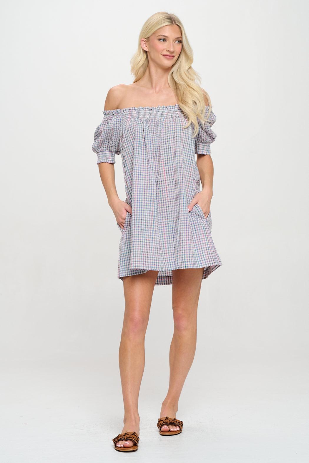 Aegean Plaid Dress Product Image