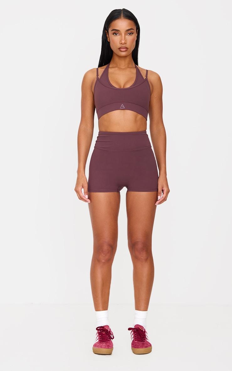 Dark Chocolate  Sculpt Ruched Bum Booty Shorts Product Image