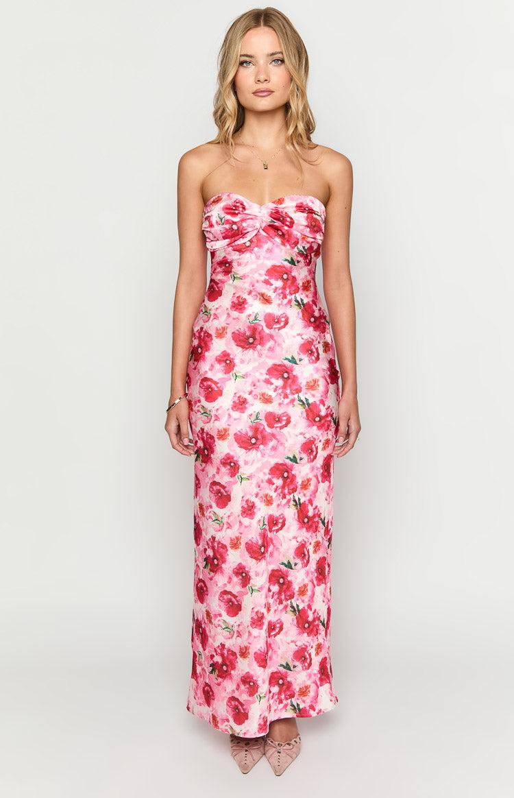 Ashley Pink Floral Formal Maxi Dress Baby Product Image