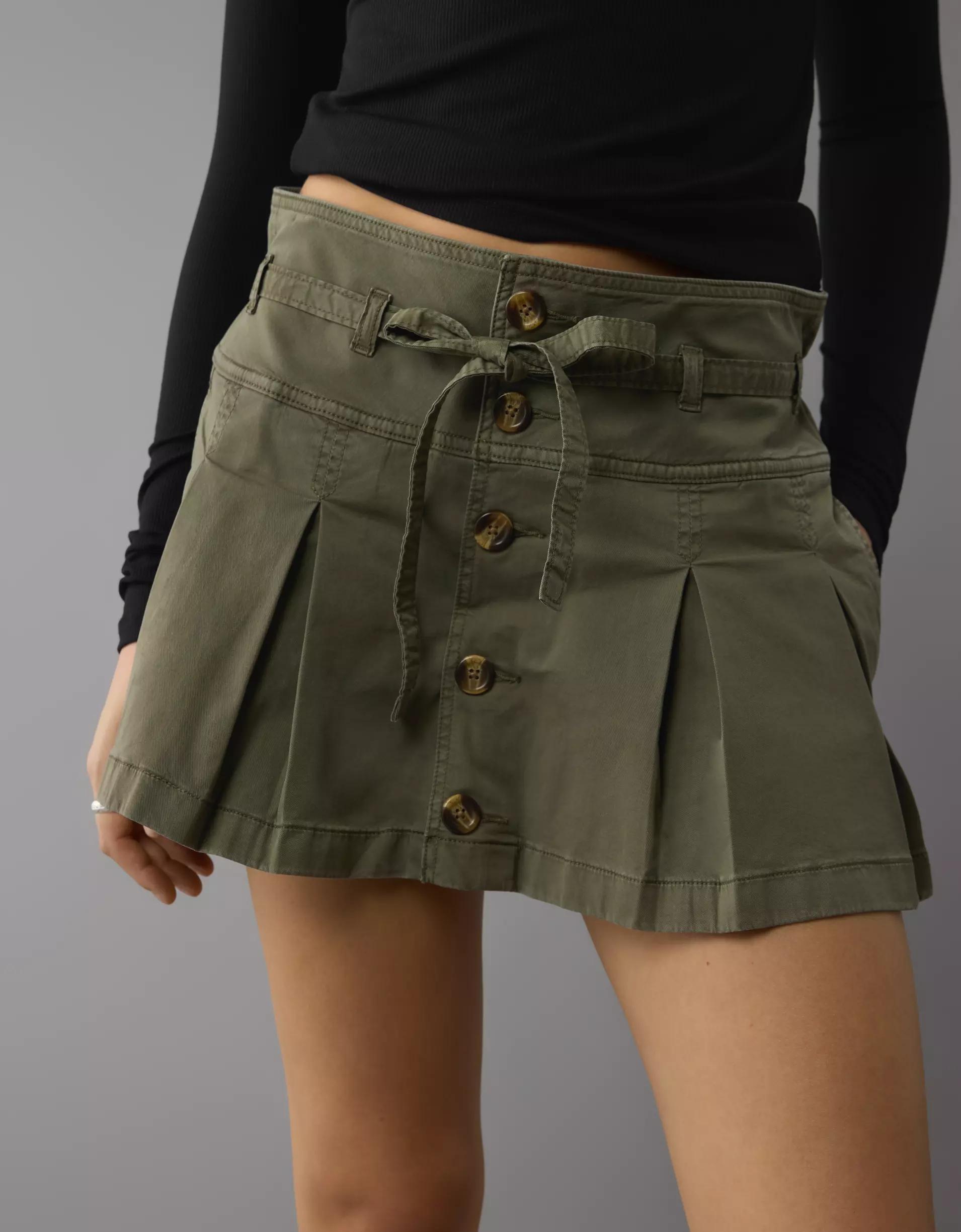 AE Stretch Low-Rise Pleated Mini Skort Product Image