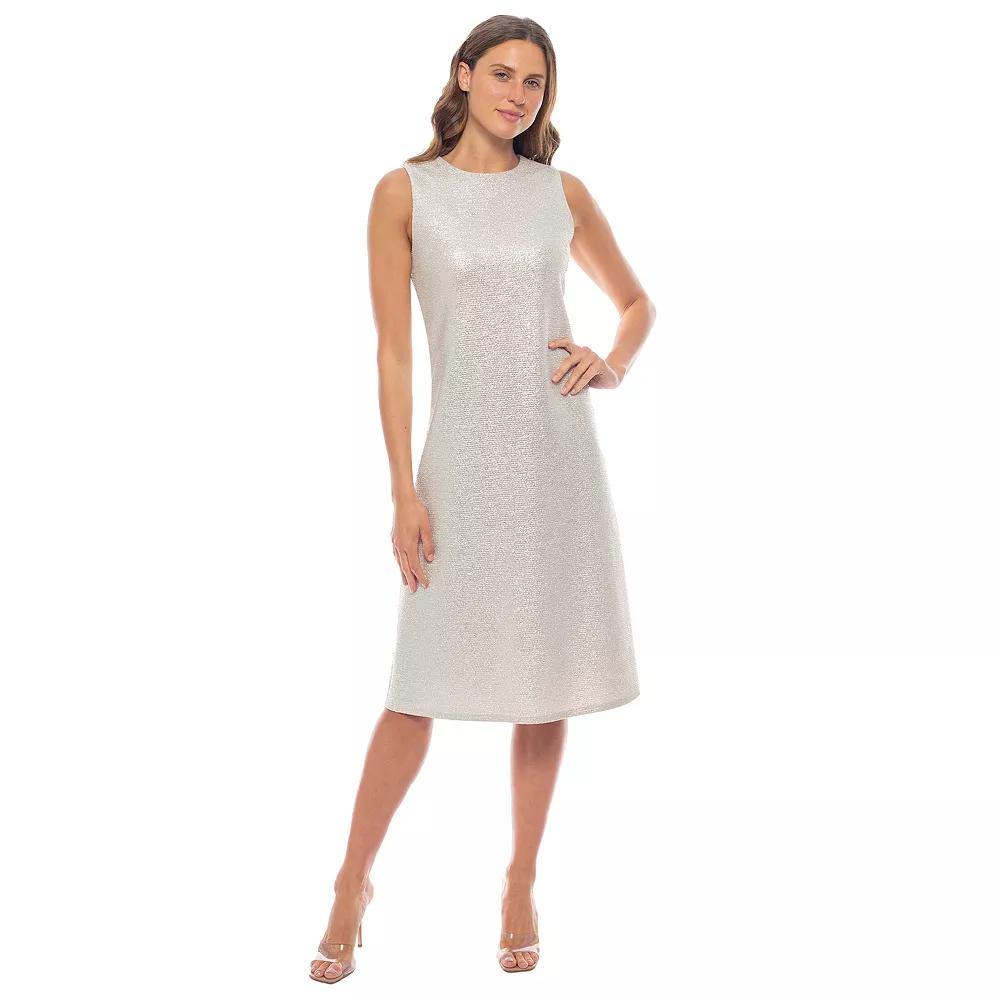 Women's Marina Stretch Brocade Sleeveless Midi Dress,  Product Image