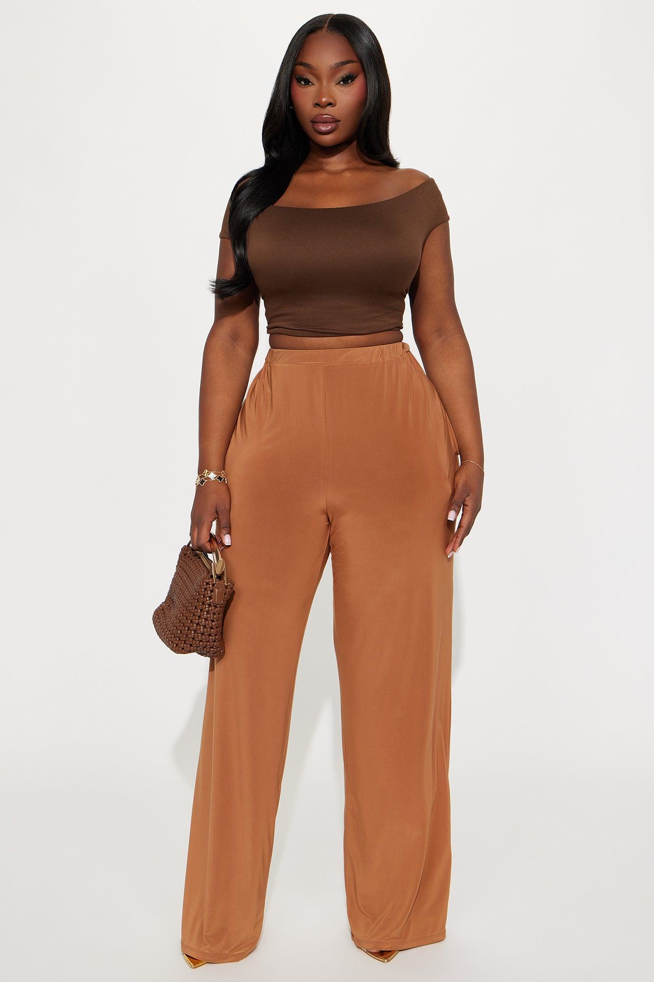 Kyandra Low Rise Wide Leg Pant 33 - Mocha Female Product Image