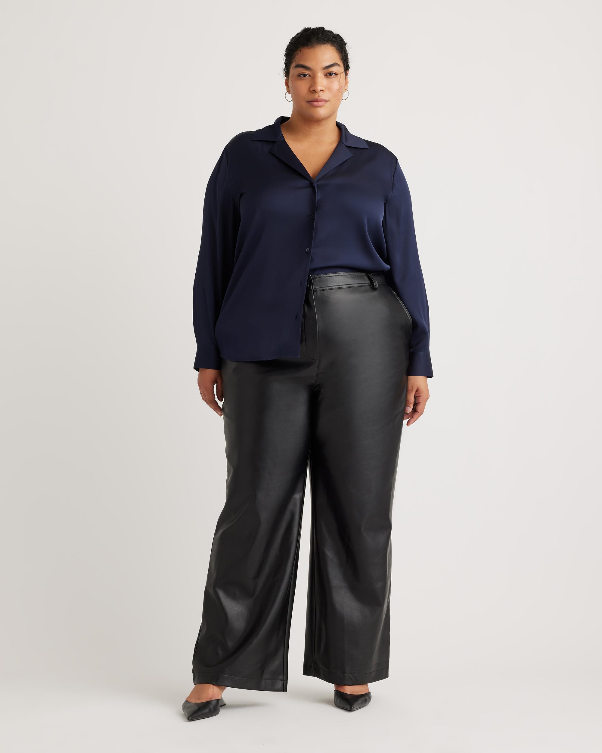 Quince | Women's Washable Stretch Silk Notch Collar Blouse Product Image