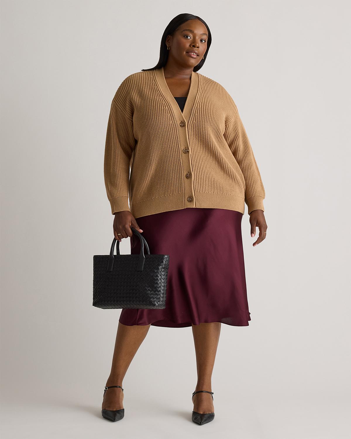 Quince | Women's OverSized Boyfriend Cardigan Sweater Organic Cotton Product Image