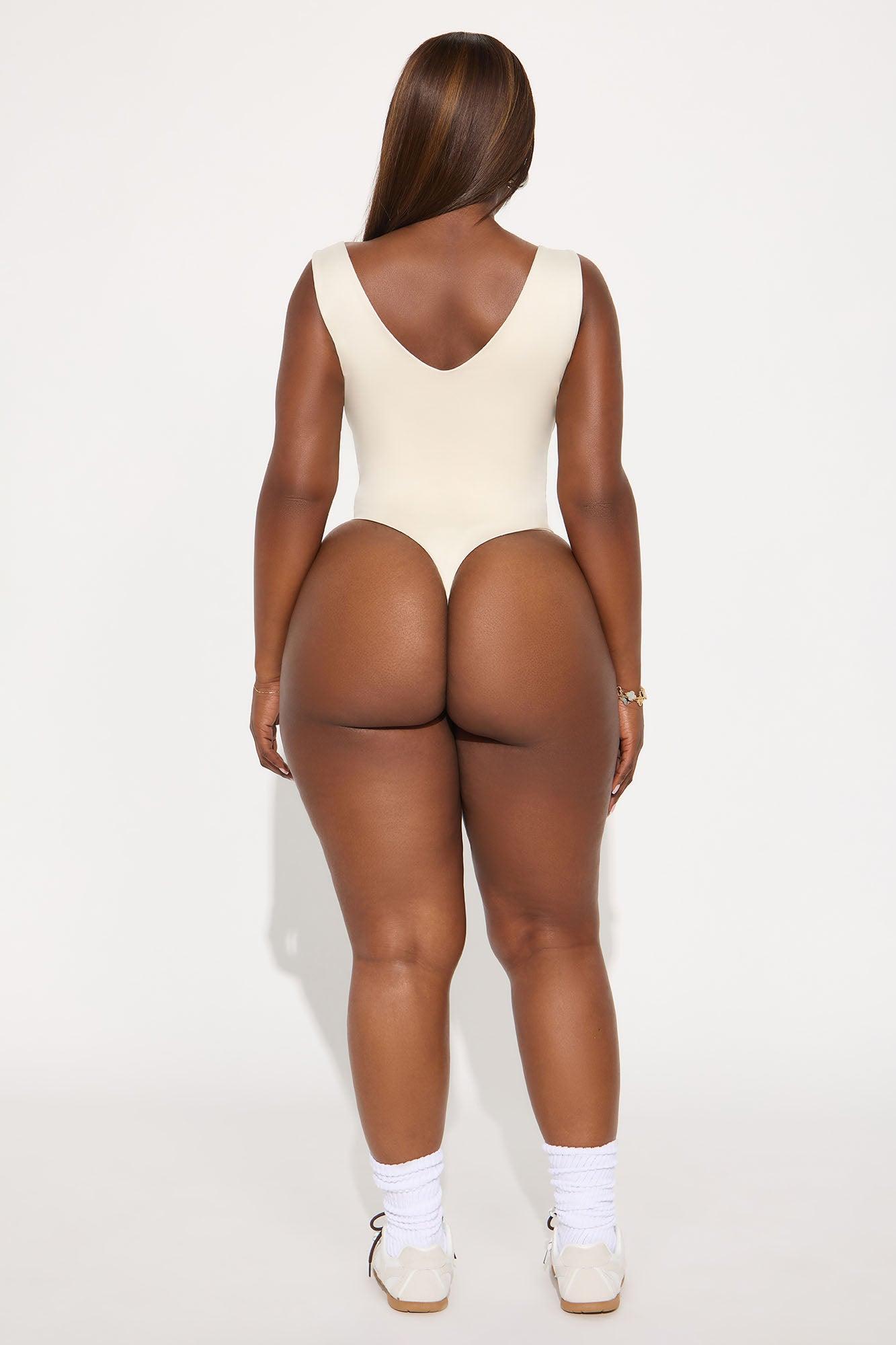 Contour Double Lined V-Neck Bodysuit - Bone Female Product Image