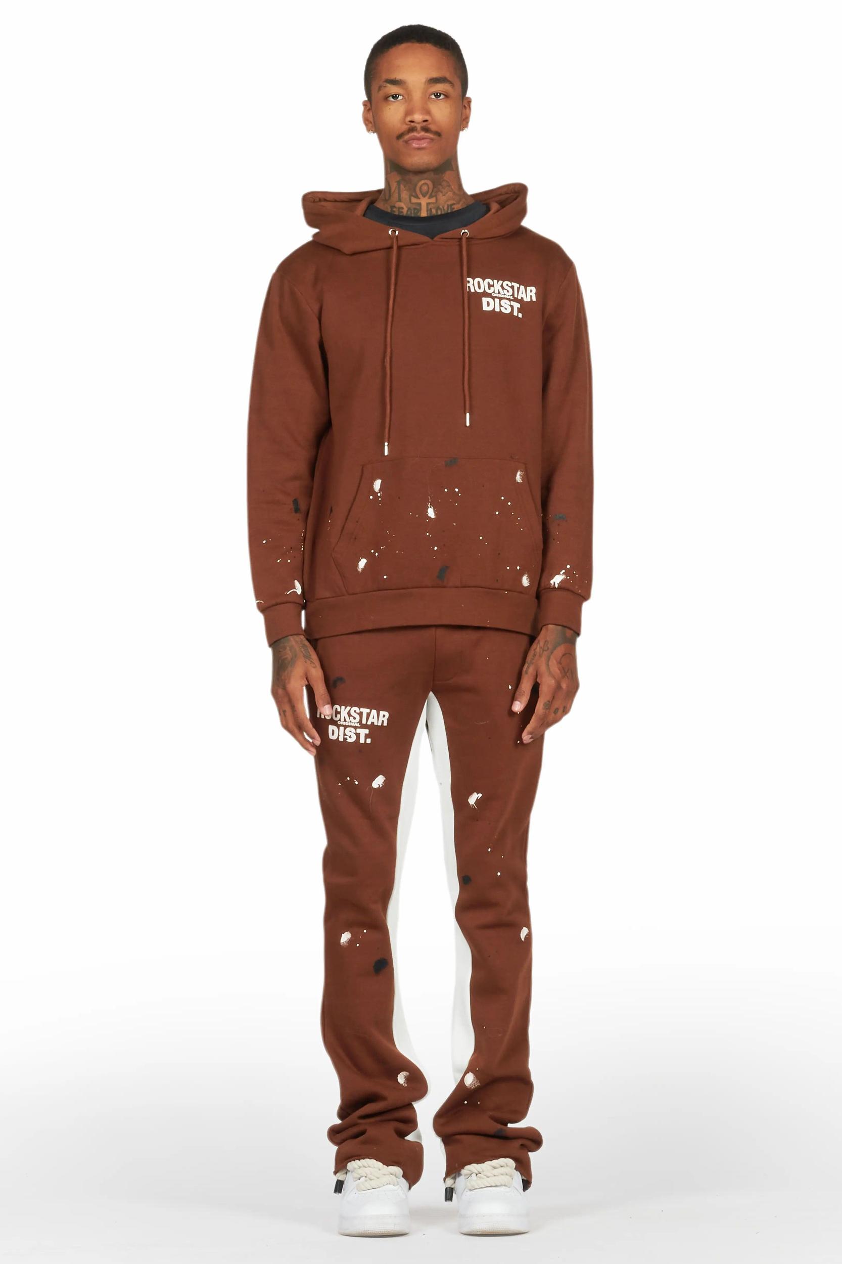 Jaco Brown Hoodie Baggy Fit Pant Track Set Male Product Image