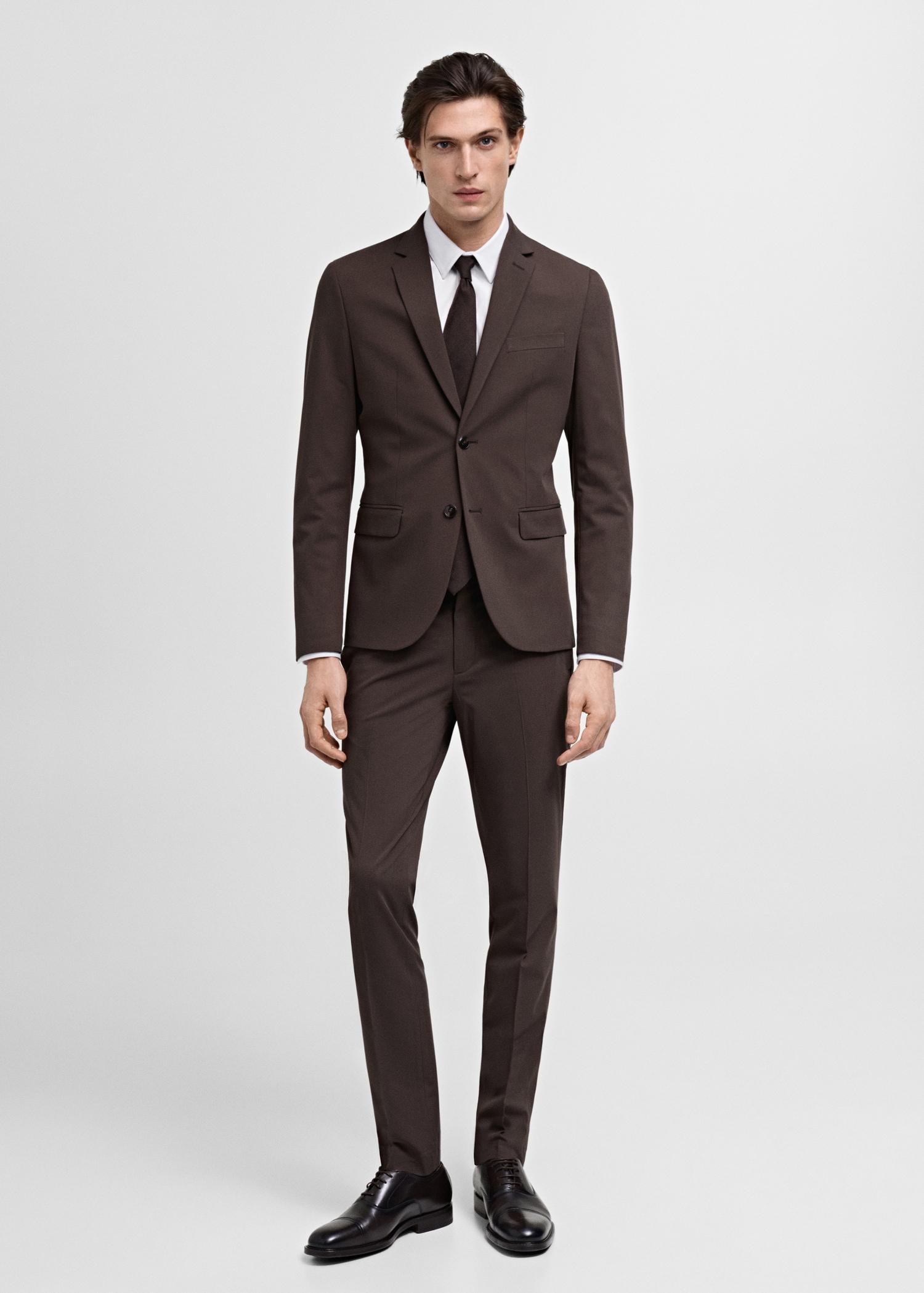 Slim fit cotton suit shirt - Men | MANGO USA Product Image