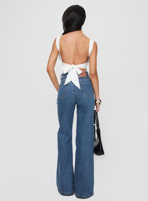 Lucille High Rise Flare Leg Jeans Mid Wash Product Image