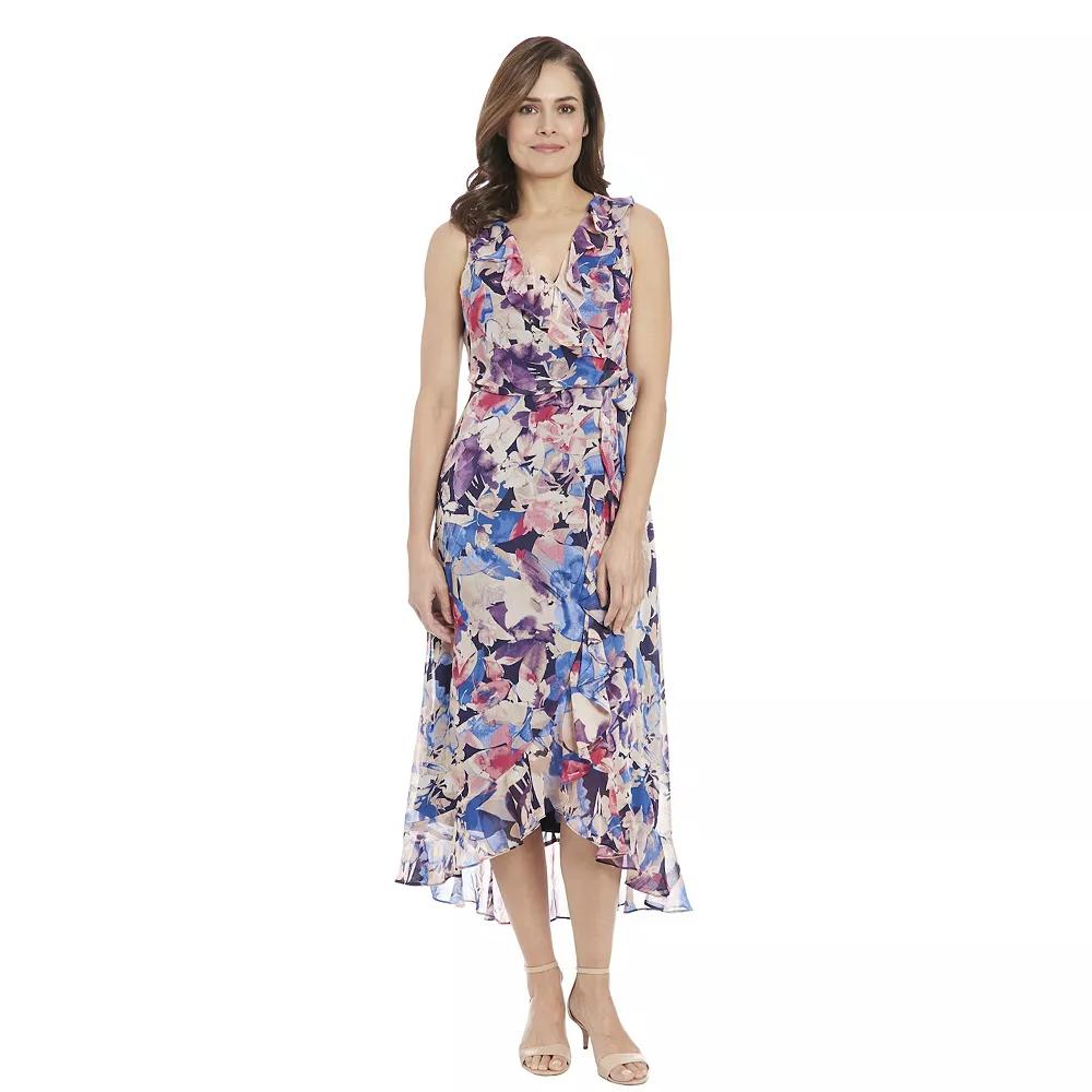Women's London Times Ruffled Chiffon Maxi Dress,  Product Image