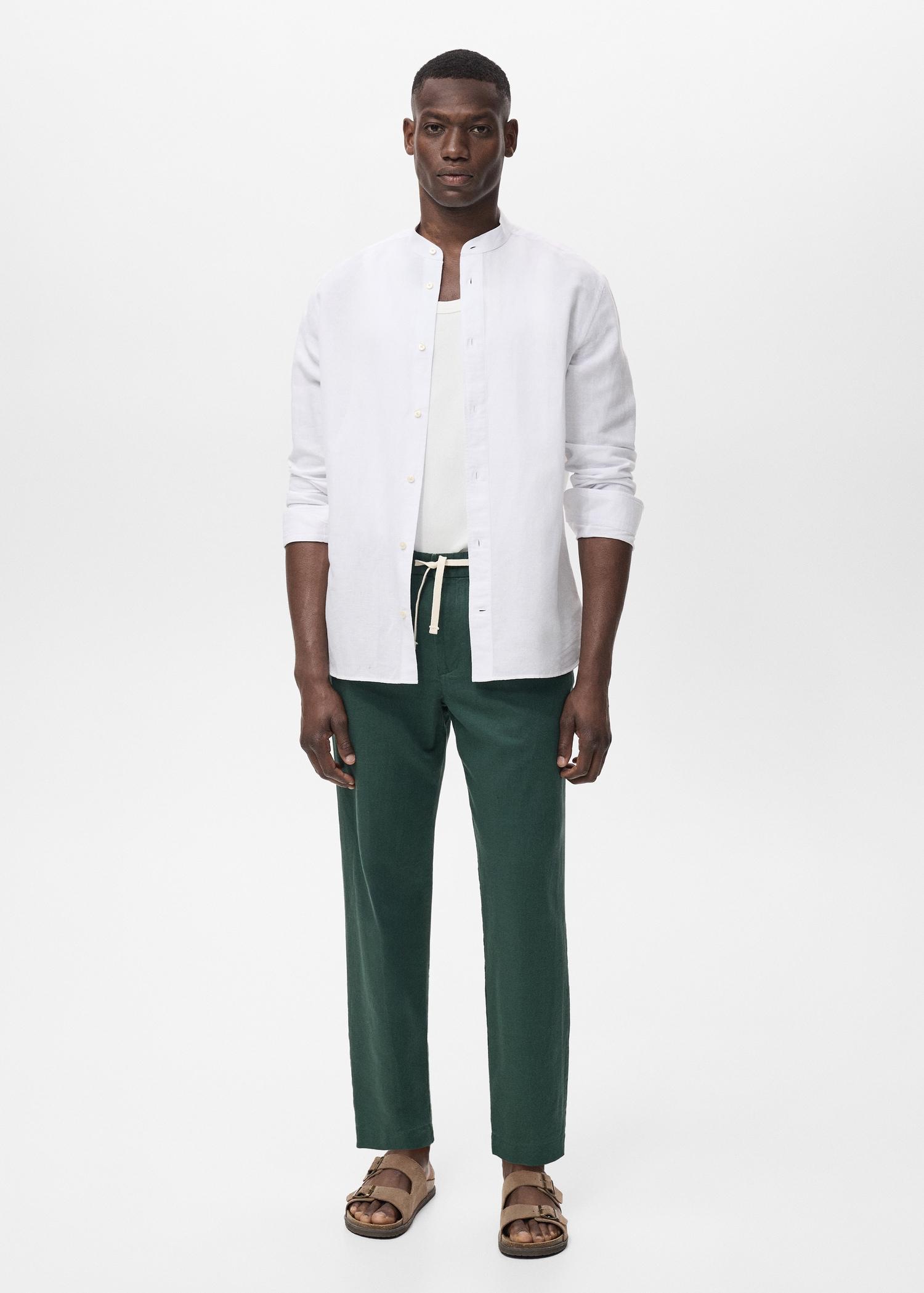 Slim-fit pants with drawstring - Men | MANGO USA Product Image