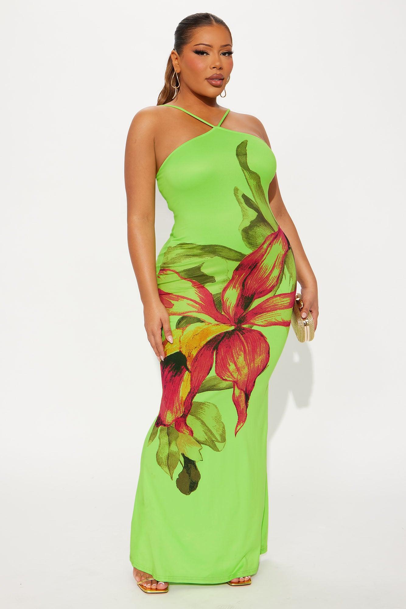 Skyfall Maxi Dress - Lime Female Product Image