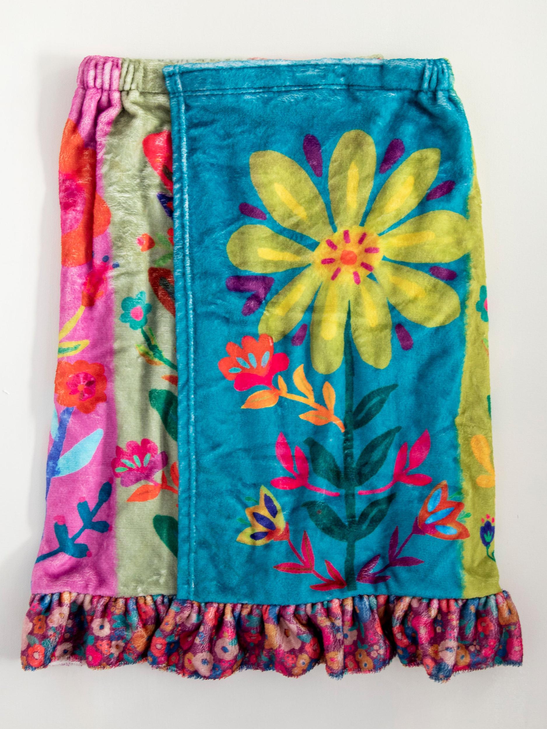 Towel Wrap - Teal Flowers Product Image